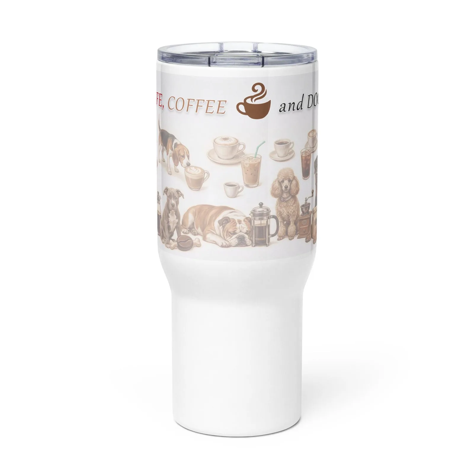 Dog Lover Travel Mug, Stainless Steel Tumbler, Coffee & Dog Art, photo 3