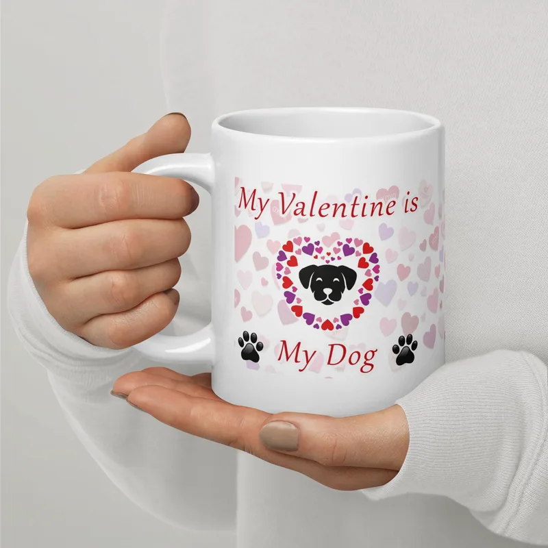 Dog Valentine Ceramic Mug – Gift for Dog Lovers