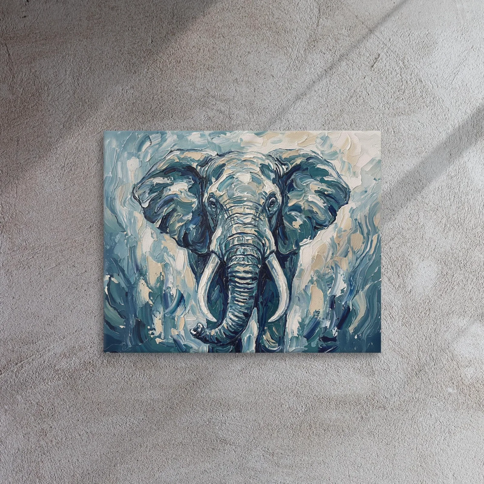 Elephant Thin Canvas: Impasto Safari Animal Wall Art, photo 4