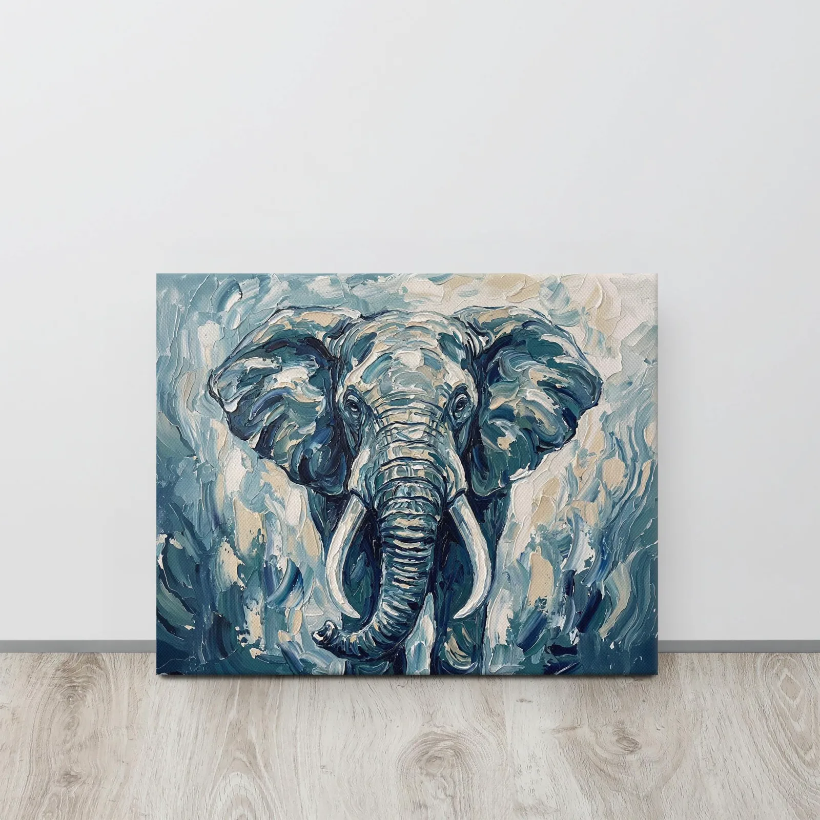 Elephant Thin Canvas: Impasto Safari Animal Wall Art, photo 2