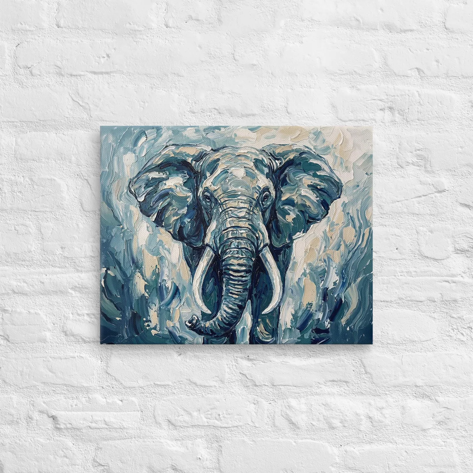 Elephant Thin Canvas: Impasto Safari Animal Wall Art, photo 3