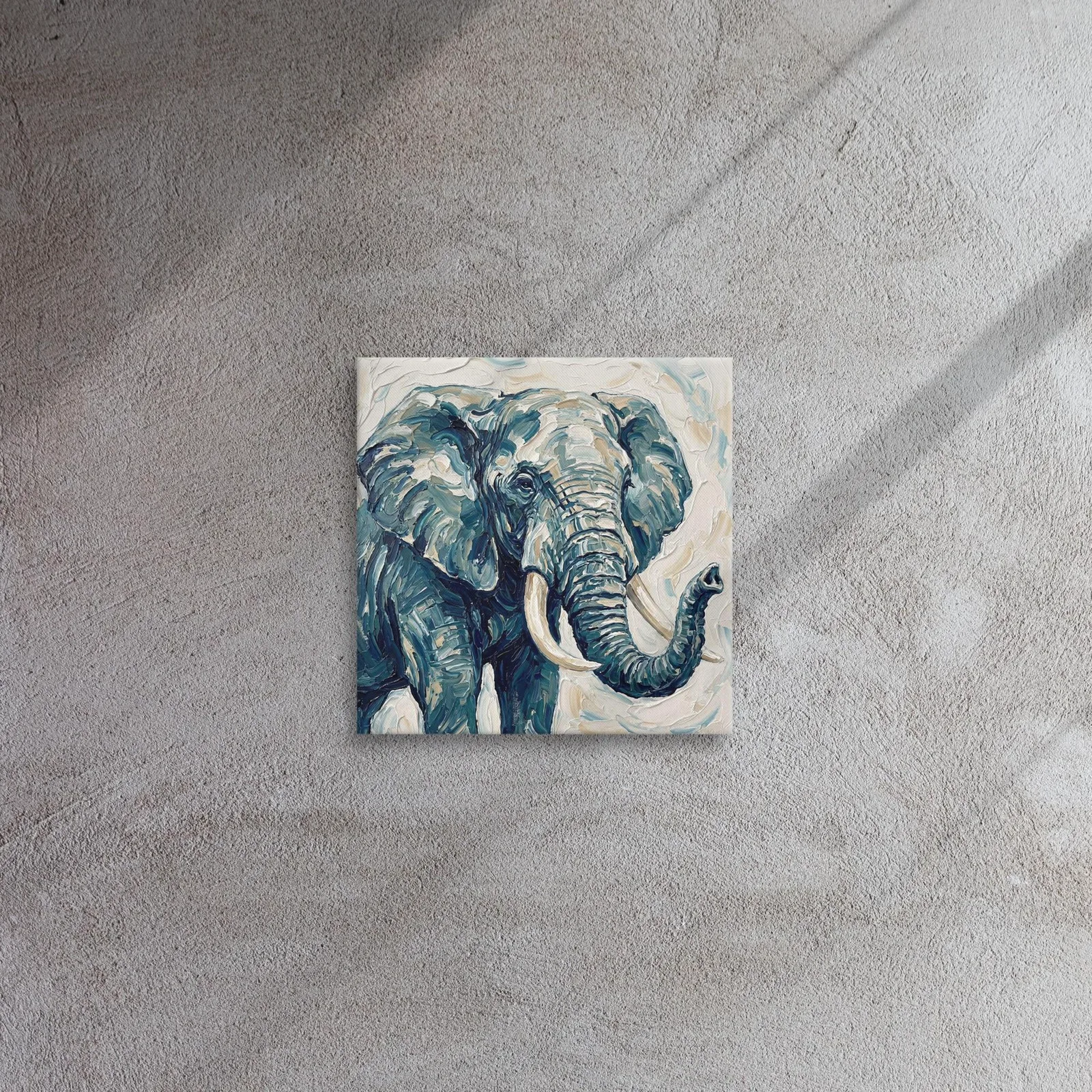 Elephant Thin Canvas: Modern Elephant Impasto Painting style Wall Art, photo 6