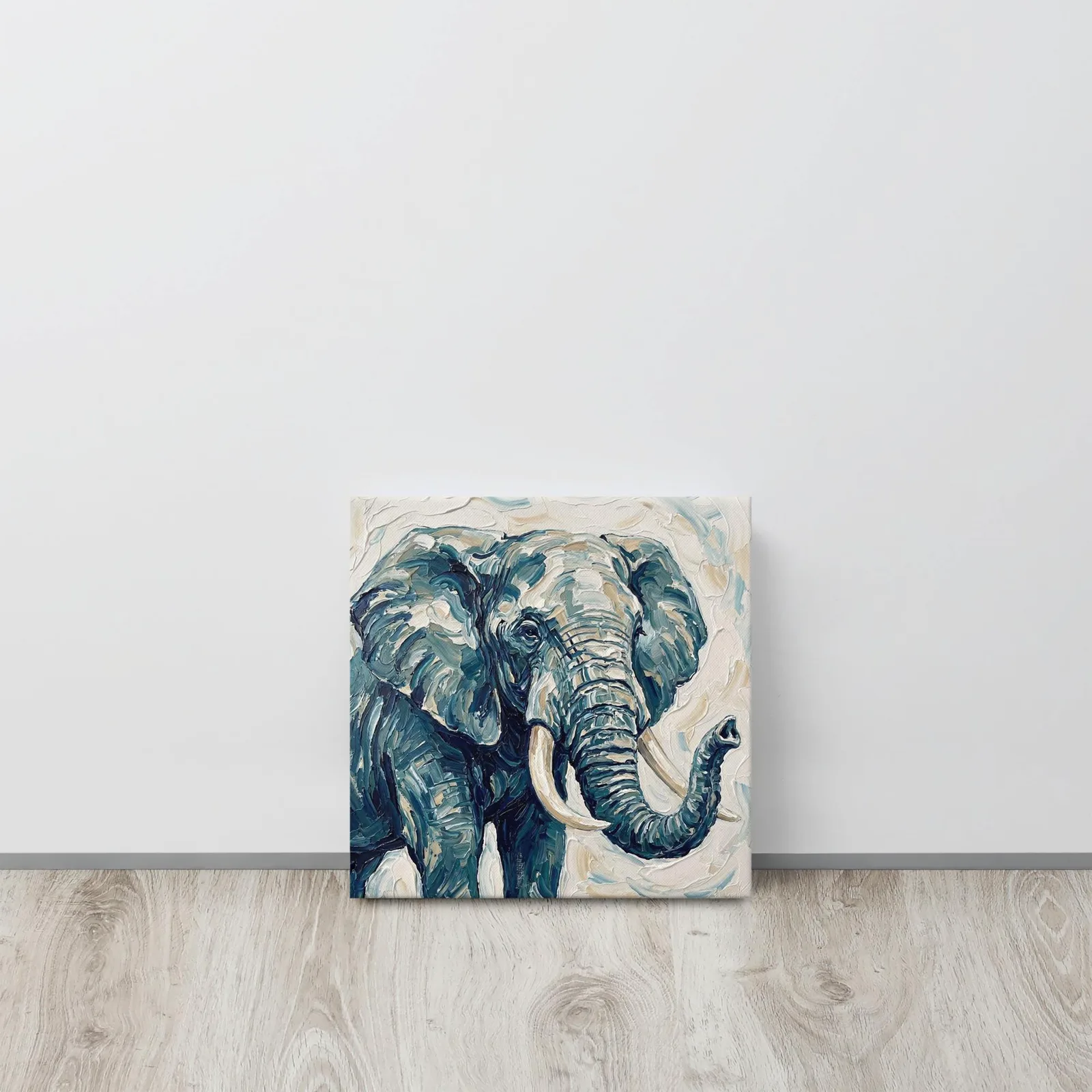 Elephant Thin Canvas: Modern Elephant Impasto Painting style Wall Art, photo 4