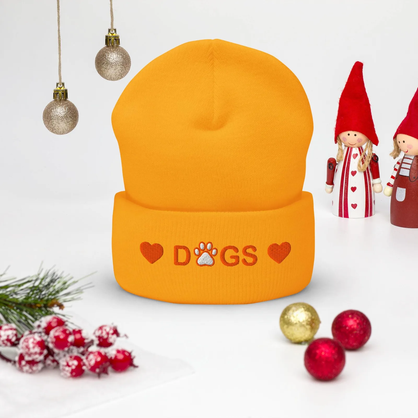Embroidered Cuffed Beanie: Cozy Knit Hat for Dog Lovers, photo 10