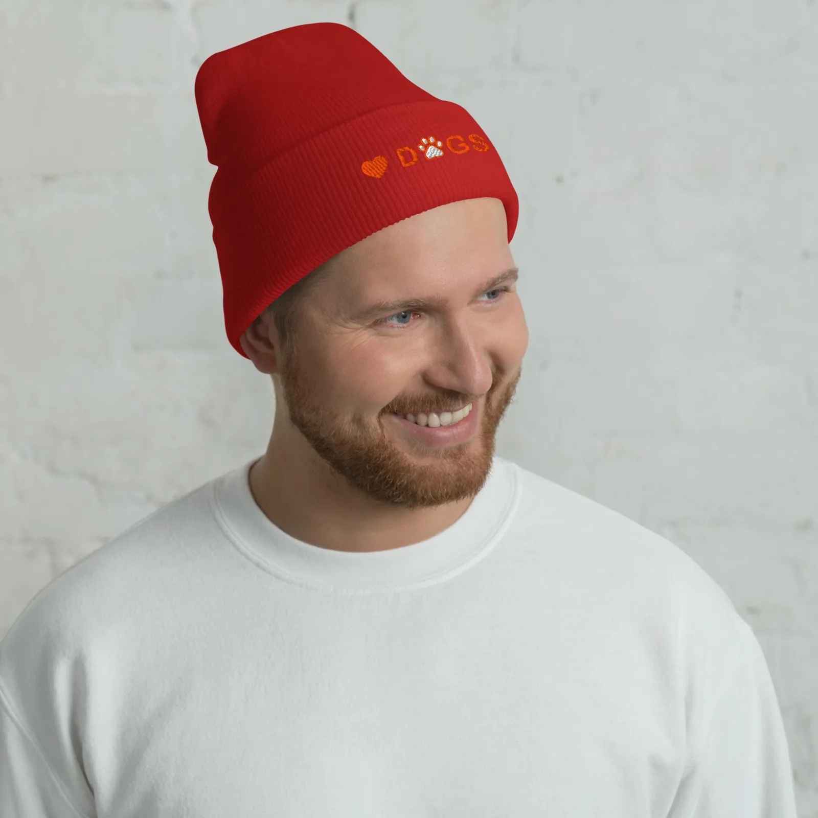 Embroidered Cuffed Beanie: Cozy Knit Hat for Dog Lovers, photo 9
