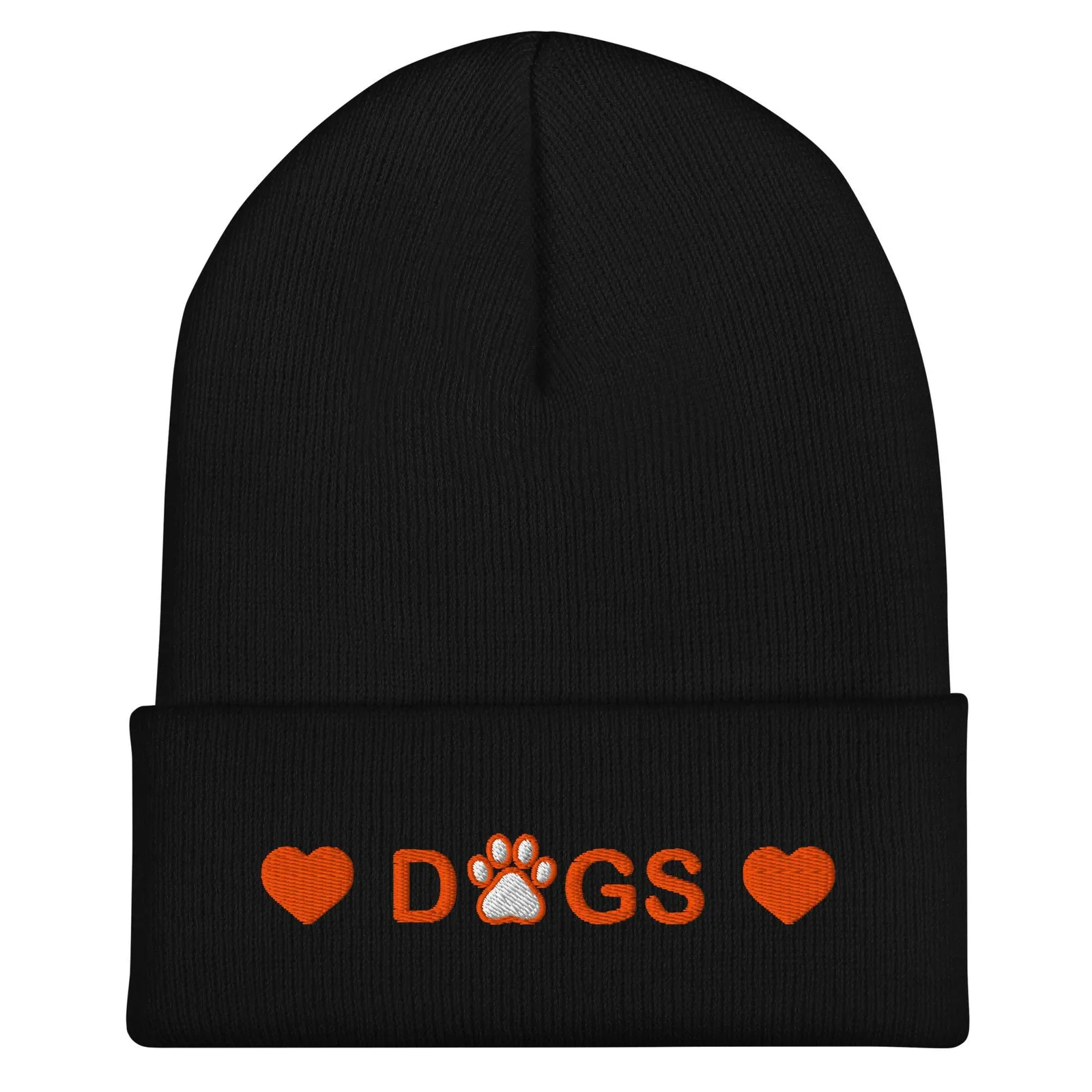 Embroidered Cuffed Beanie: Cozy Knit Hat for Dog Lovers, photo 5