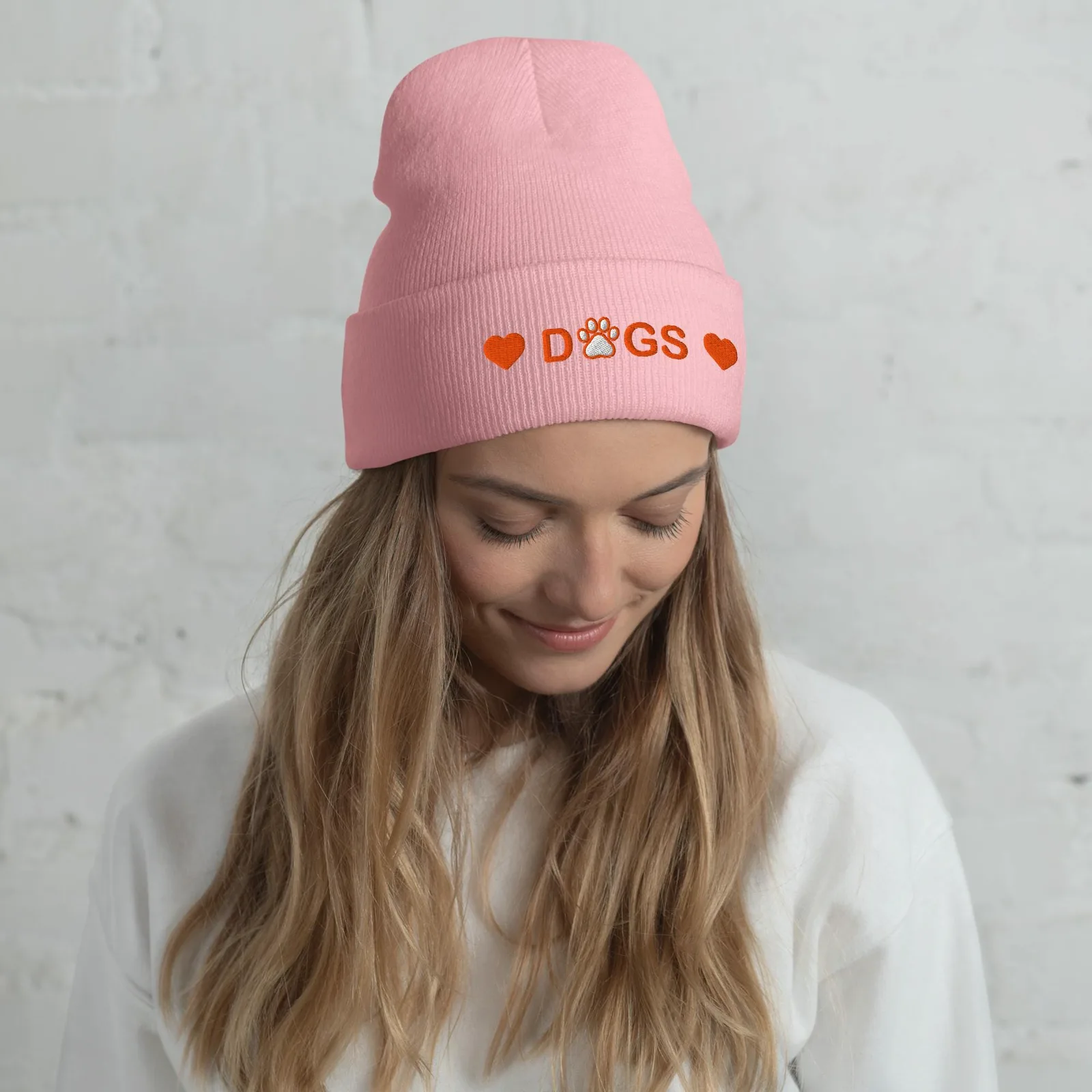 Embroidered Cuffed Beanie: Cozy Knit Hat for Dog Lovers, photo 2