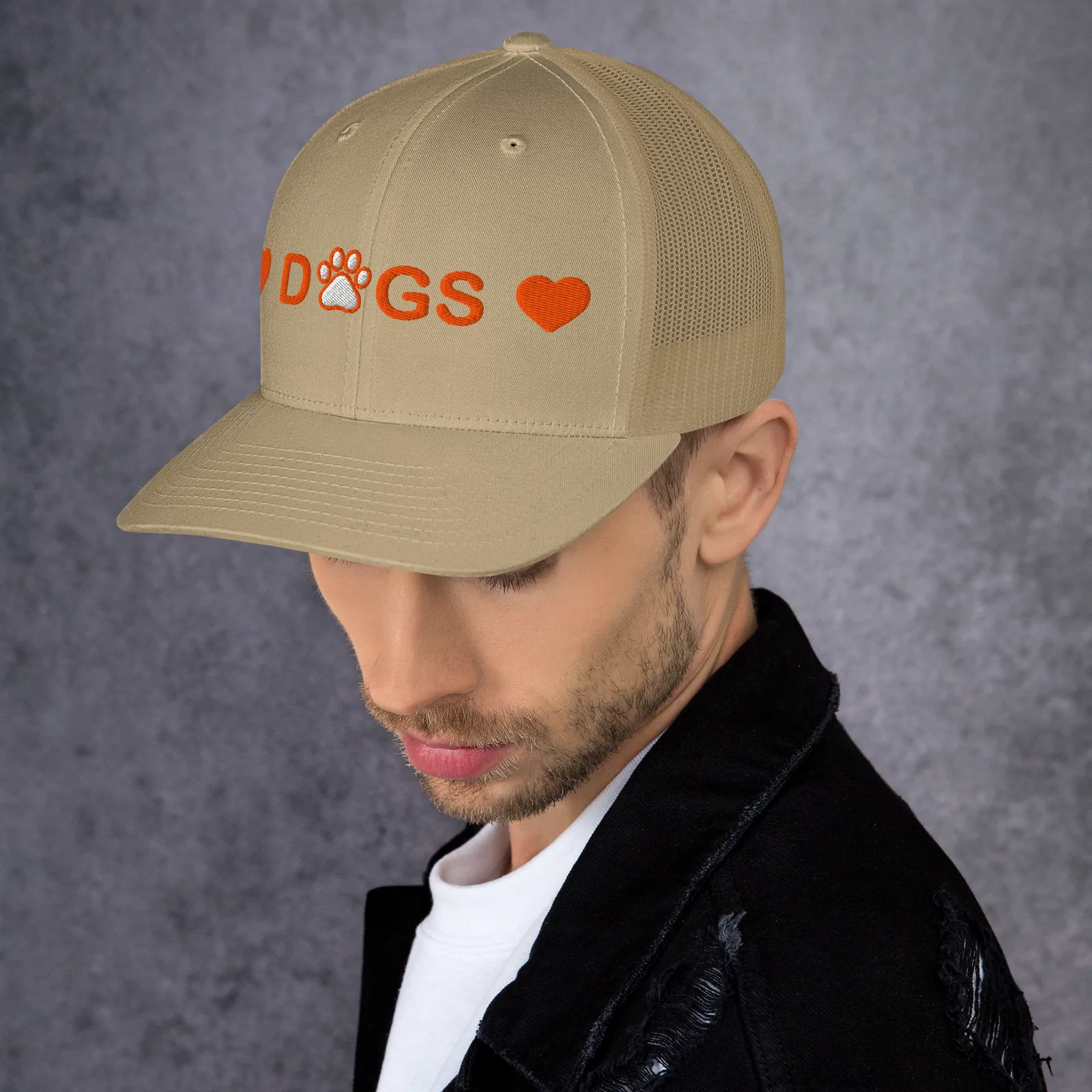 Embroidered Dog Lover Trucker Hat: I Love Dogs Cap, photo 8