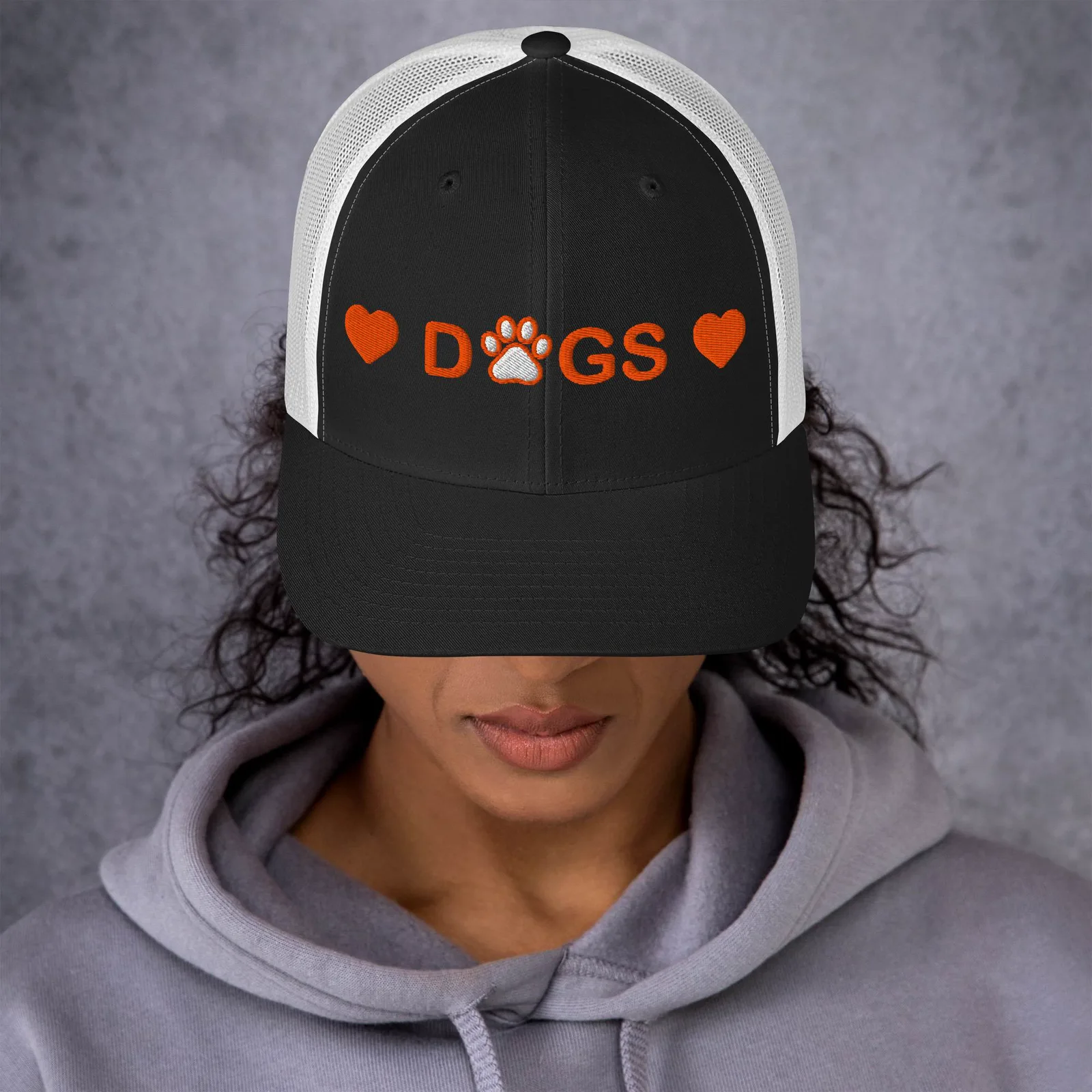 Embroidered Dog Lover Trucker Hat: I Love Dogs Cap, photo 4