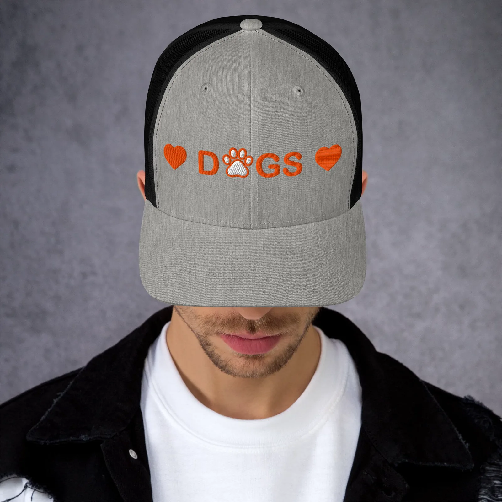 Embroidered Dog Lover Trucker Hat: I Love Dogs Cap, photo 7