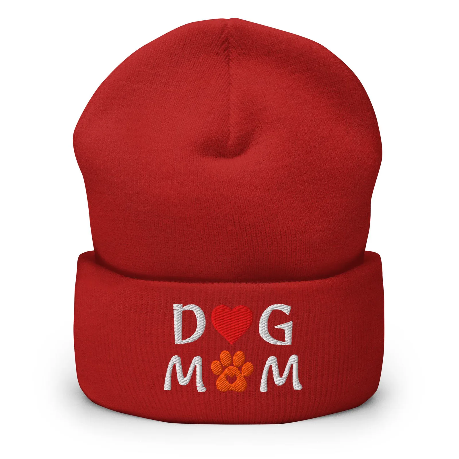 Embroidered Dog Mom Cuffed Beanie: Cozy Knit Hat for Dog Lovers, photo 10