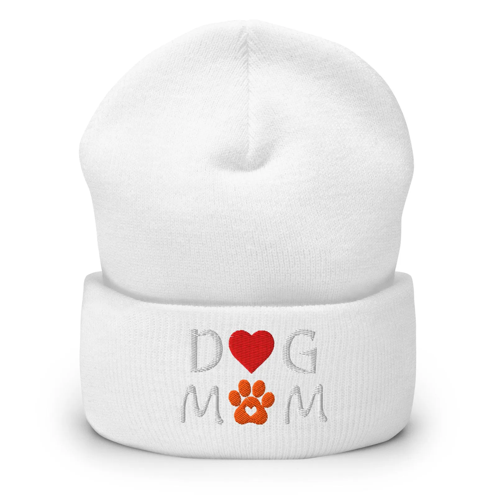 Embroidered Dog Mom Cuffed Beanie: Cozy Knit Hat for Dog Lovers, photo 9