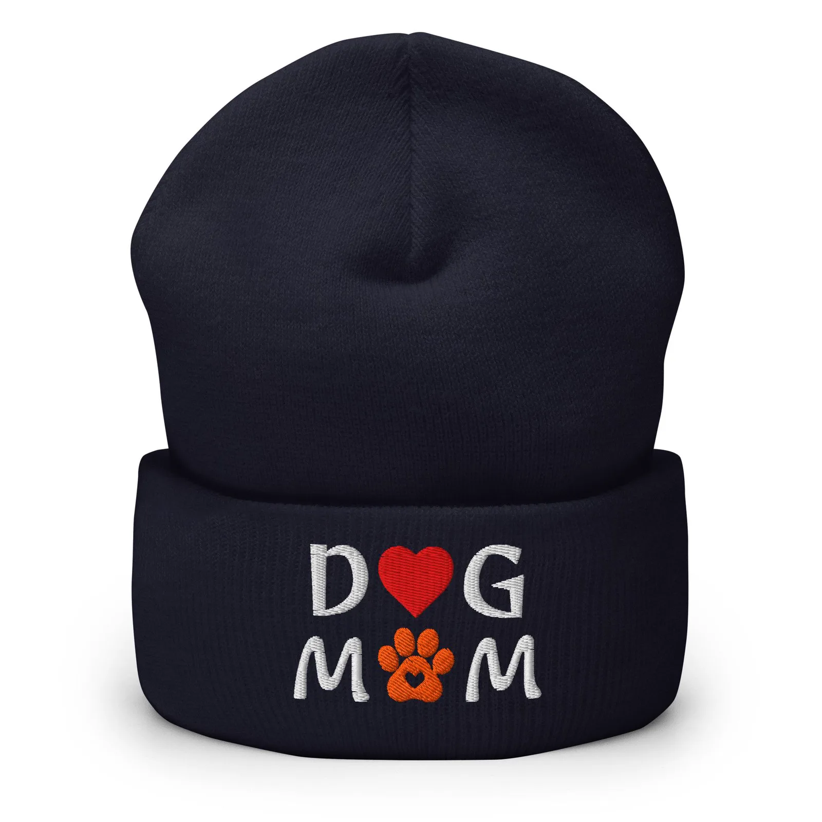 Embroidered Dog Mom Cuffed Beanie: Cozy Knit Hat for Dog Lovers, photo 7