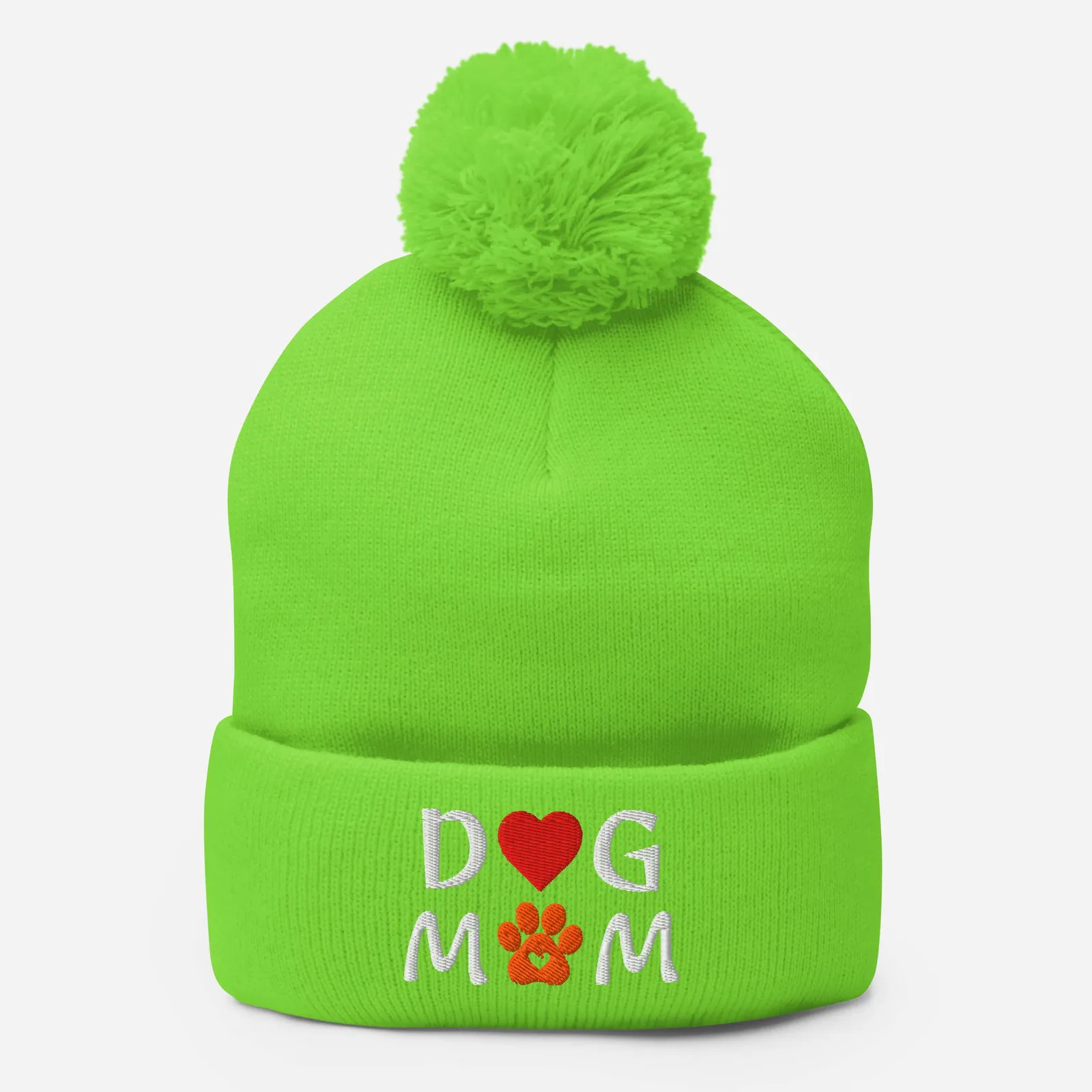 Embroidered Dog Mom Pom-Pom Beanie: Cozy Winter Hat for Dog Lovers, photo 10