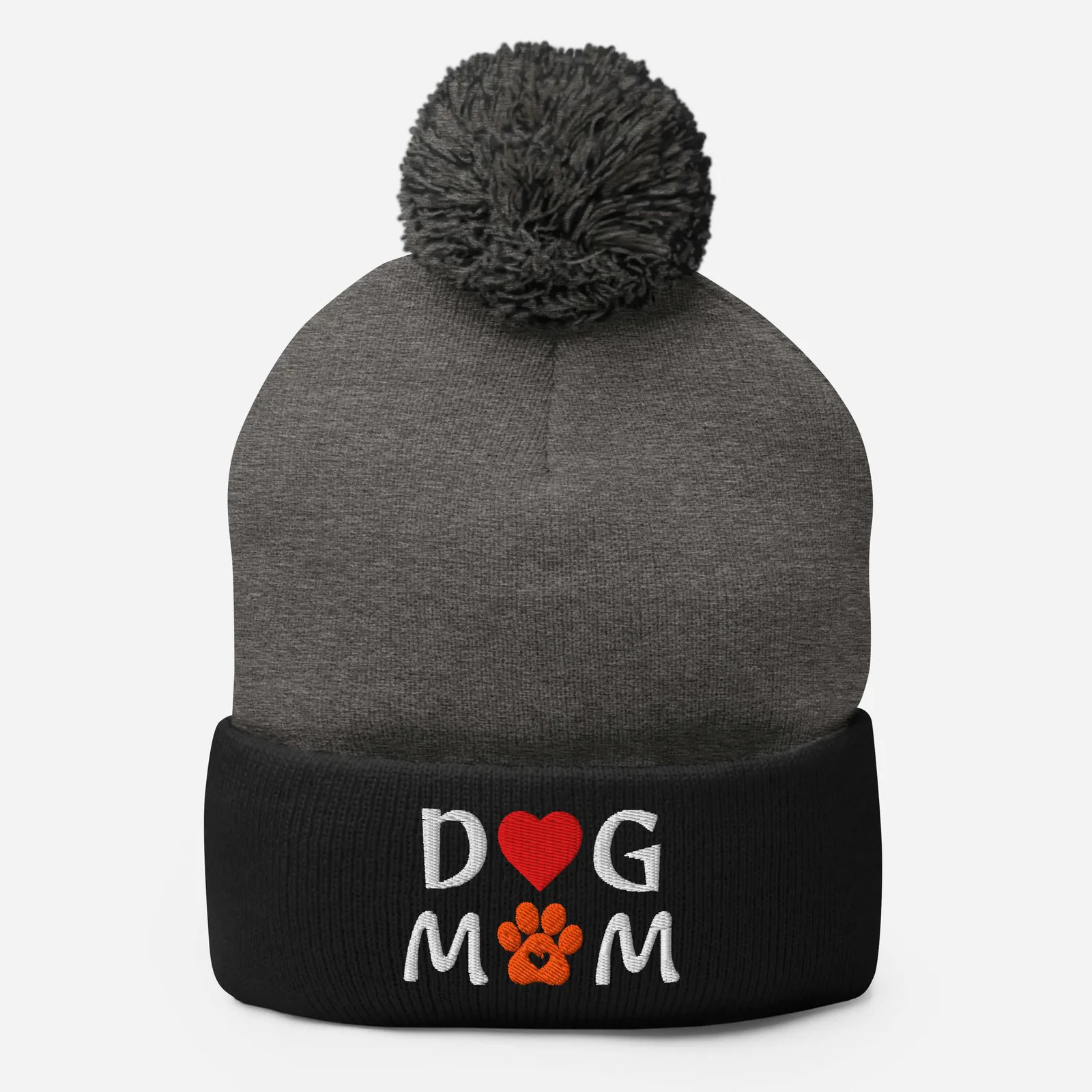 Embroidered Dog Mom Pom-Pom Beanie: Cozy Winter Hat for Dog Lovers, photo 7