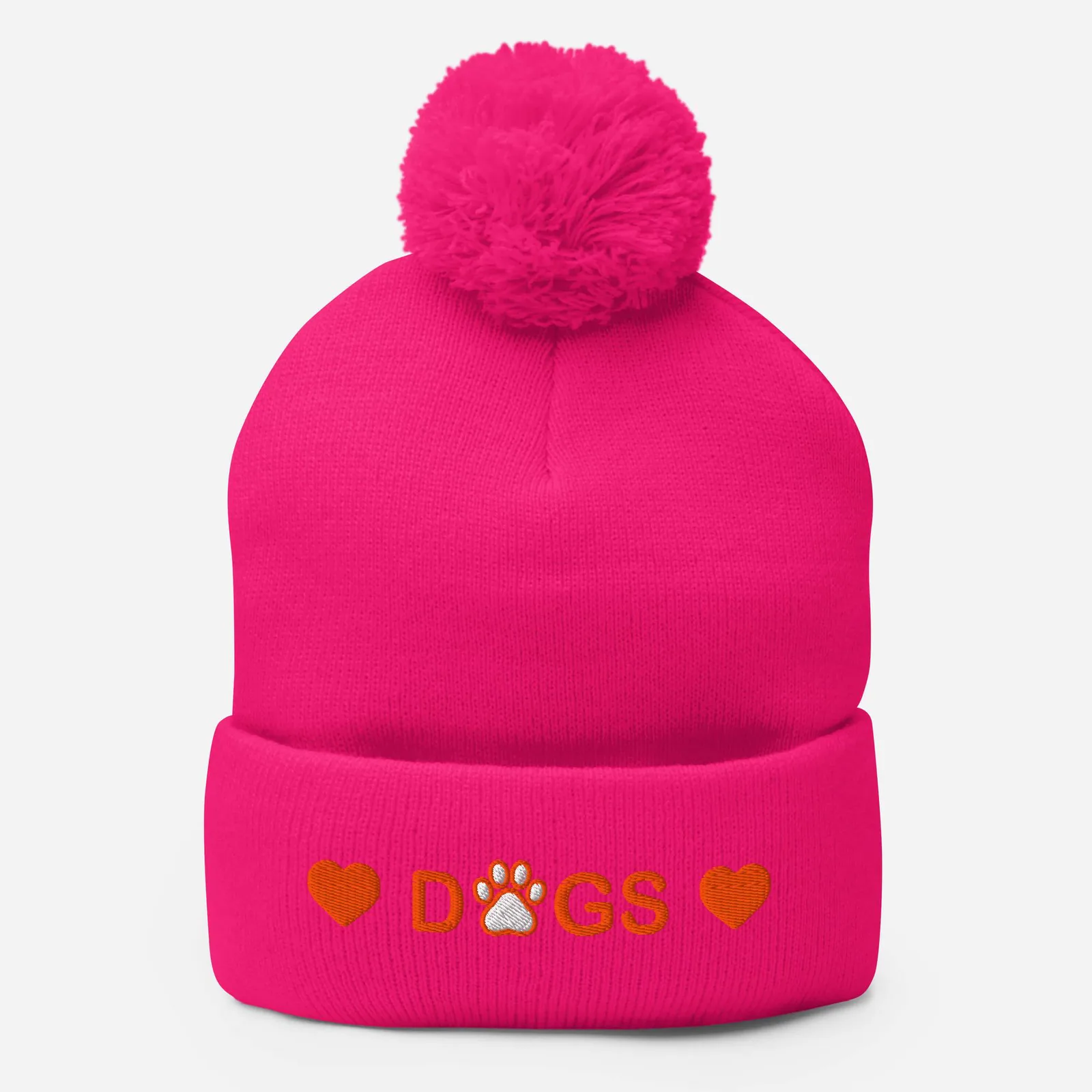 Embroidered Pom-Pom Beanie: Cozy Winter Hat for Dog Lovers, photo 7