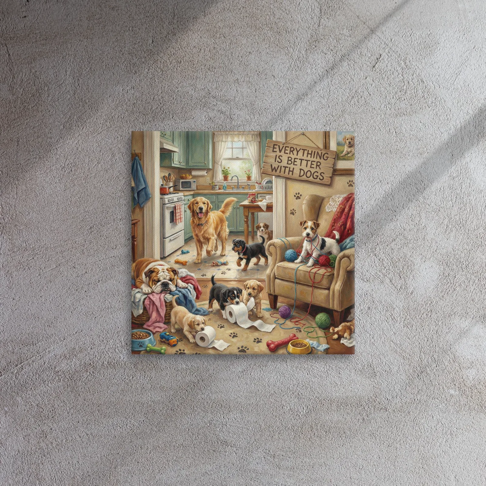 Everything Is Better With Dogs Thin Canvas: Whimsical Dog-Lover Wall Art, photo 3