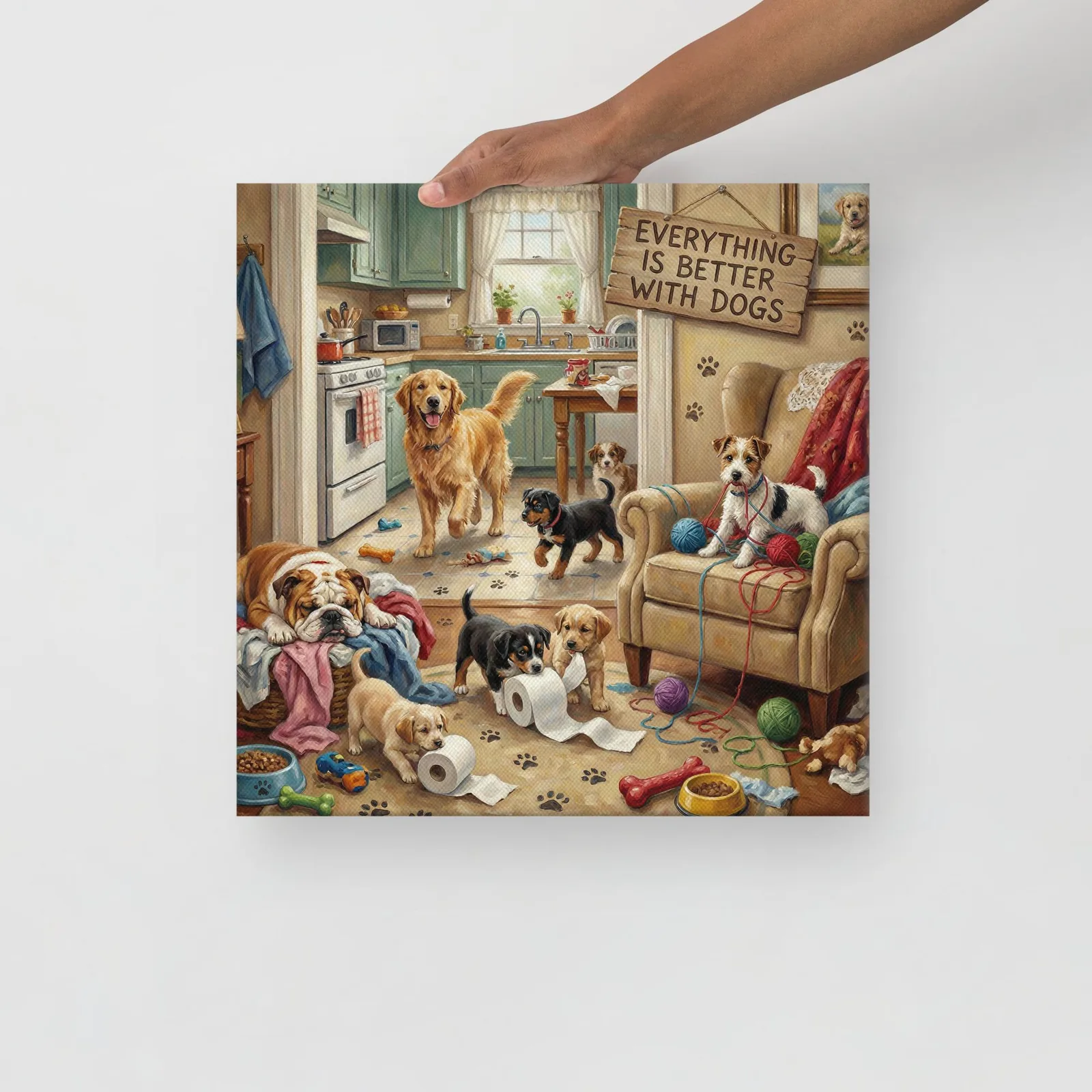 Everything Is Better With Dogs Thin Canvas: Whimsical Dog-Lover Wall Art, photo 2