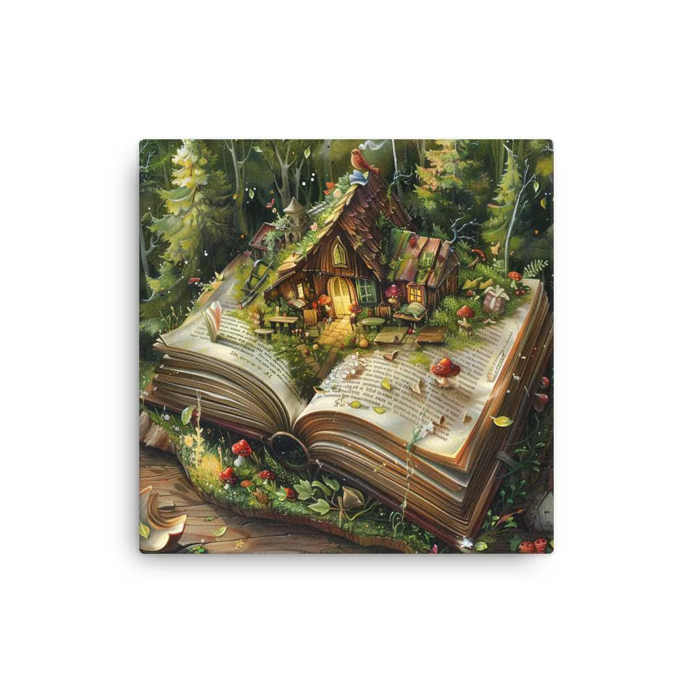 Fairy Tale Cottage Thin Canvas: Book Lover Wall Art