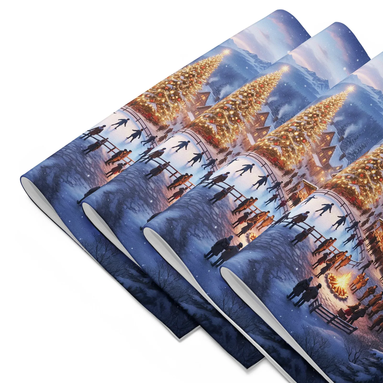 Festive Winter Village Placemat Set of 4: Christmas Table Decor for December Gatherings, photo 4