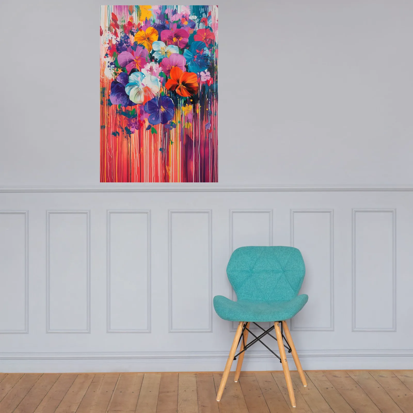 Floral Explosion Poster: Colorful Abstract Flower Wall Art, photo 6