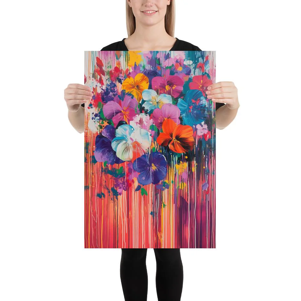 Floral Explosion Poster: Colorful Abstract Flower Wall Art, photo 2