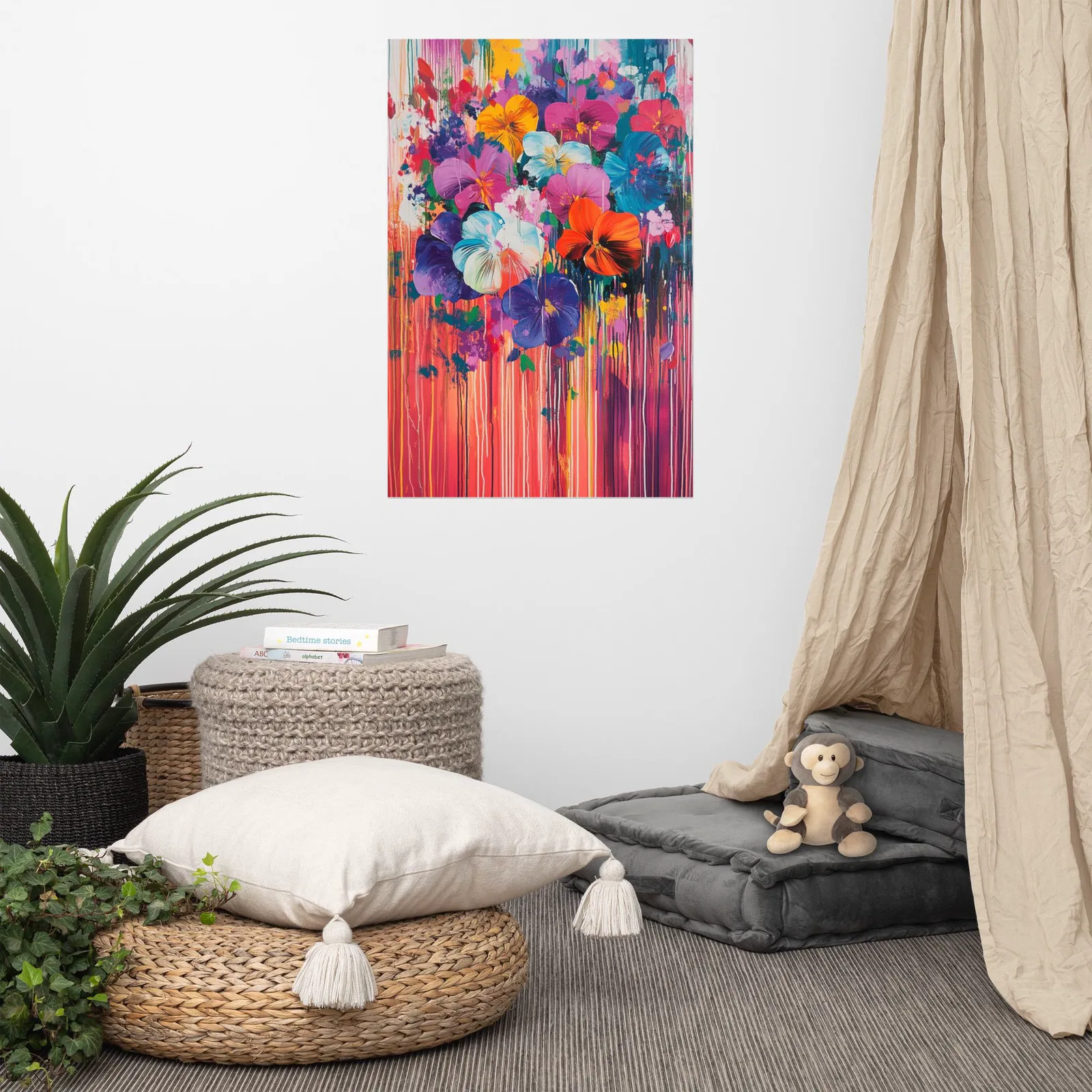 Floral Explosion Poster: Colorful Abstract Flower Wall Art, photo 8