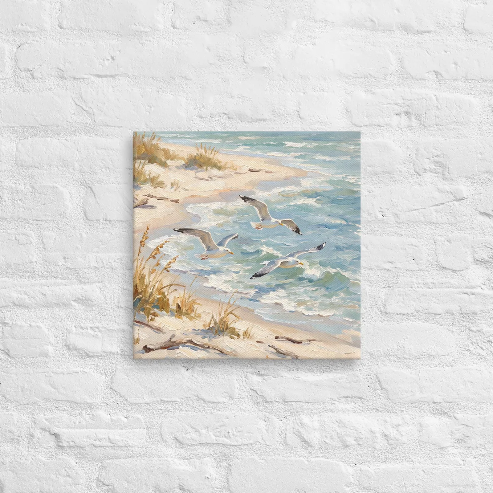 Flying Seagulls Thin Canvas: Coastal Beach Decor Wall Art, photo 5