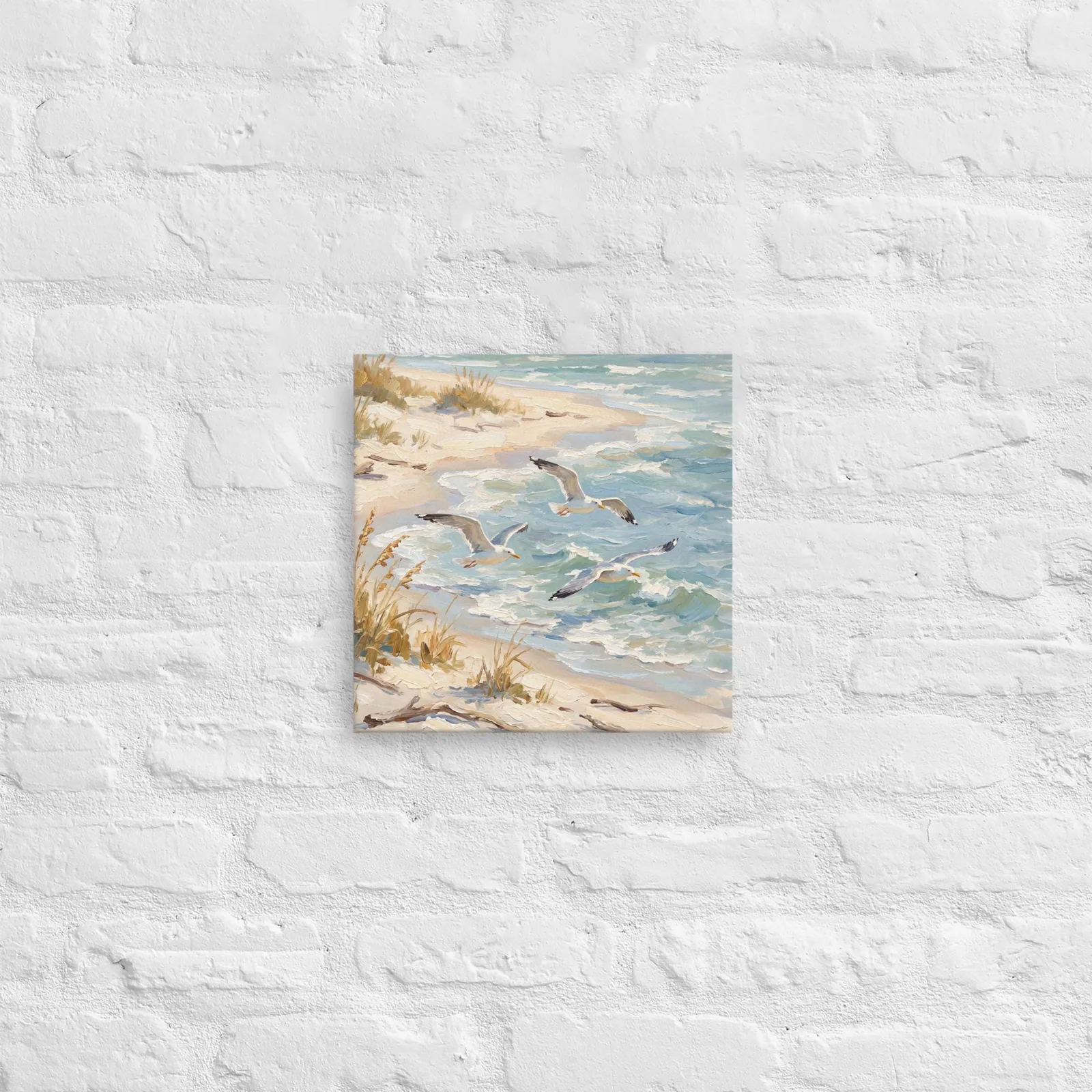 Flying Seagulls Thin Canvas: Coastal Beach Decor Wall Art, photo 4