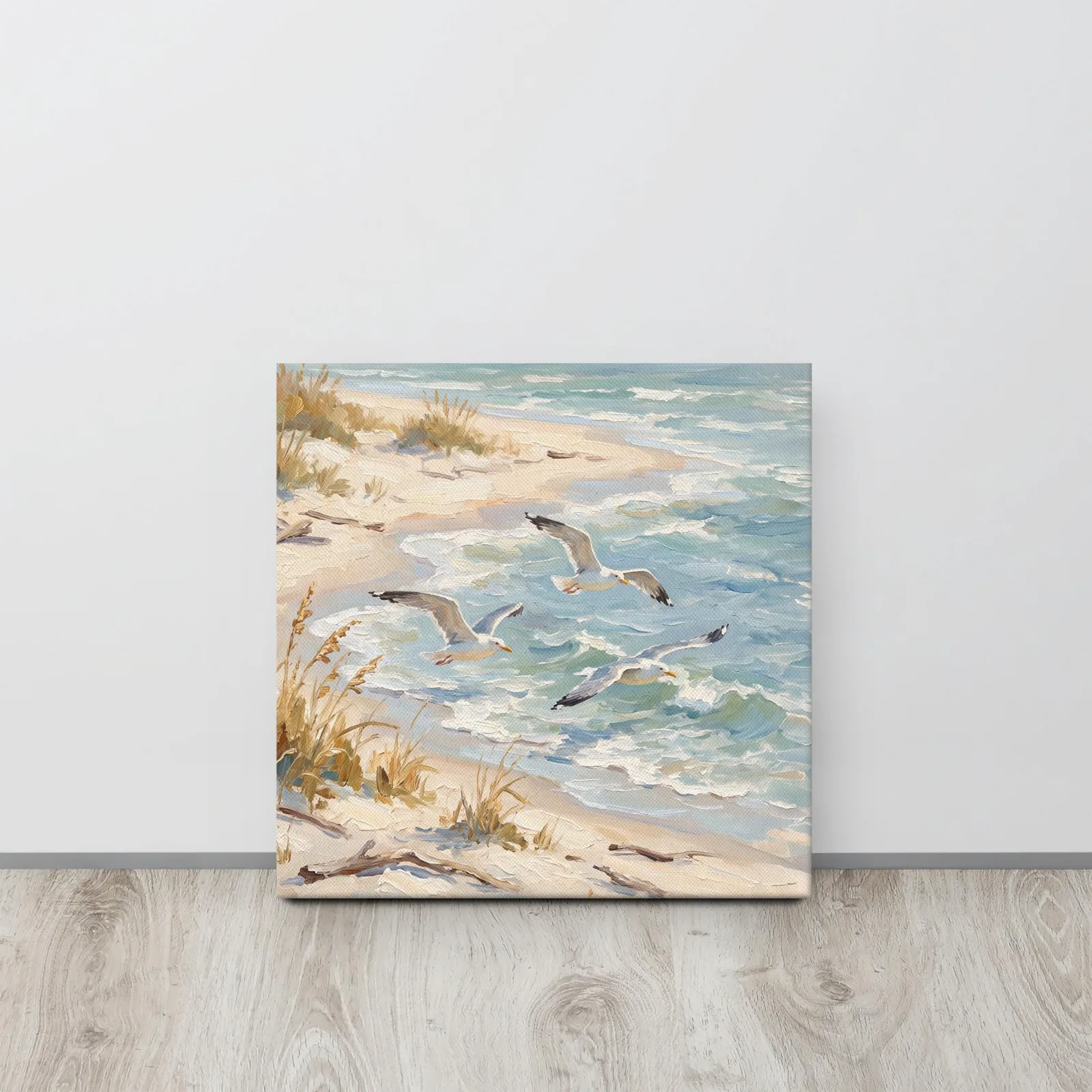 Flying Seagulls Thin Canvas: Coastal Beach Decor Wall Art, photo 3