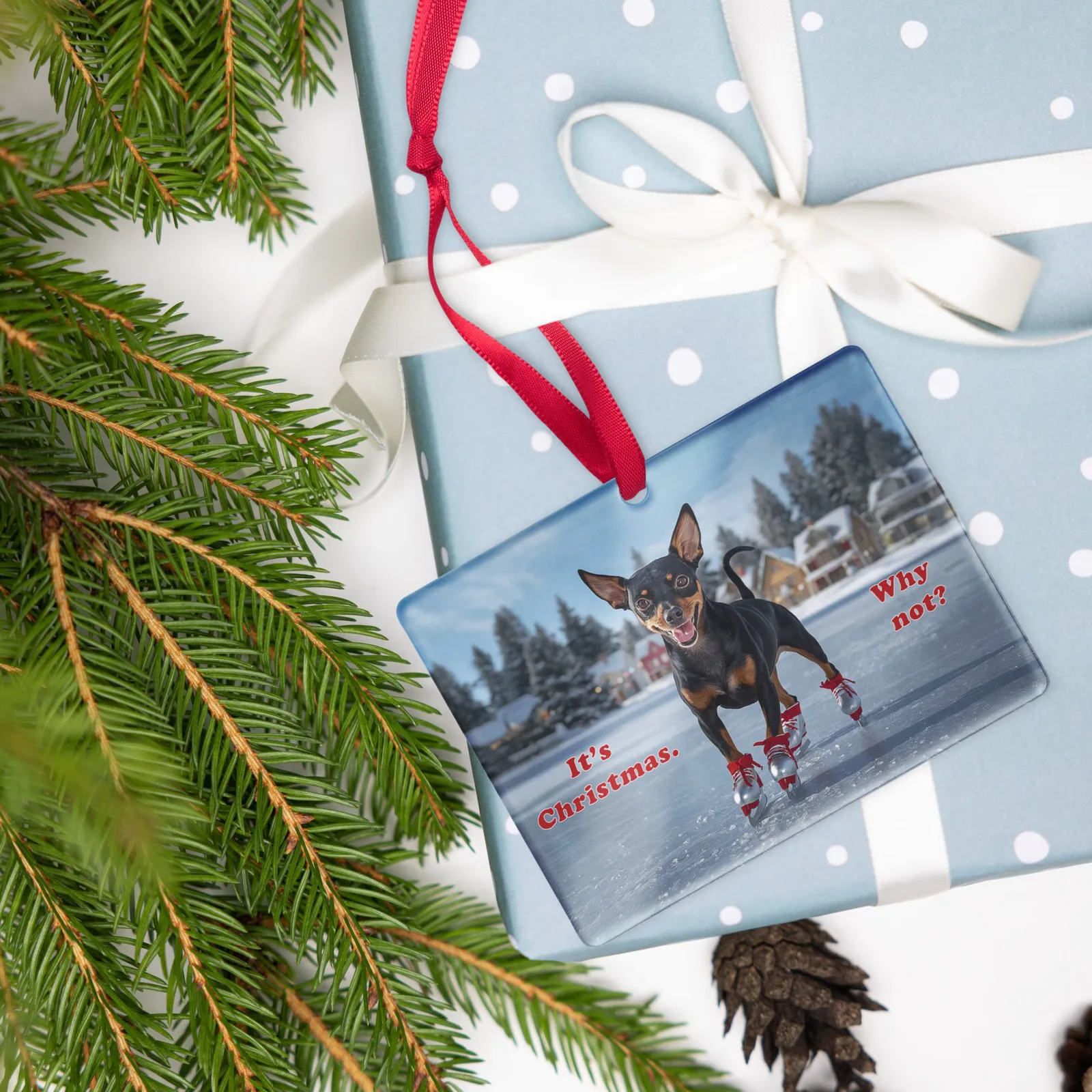 Funny Dog Ornament — Min Pin Holiday Decor, photo 4