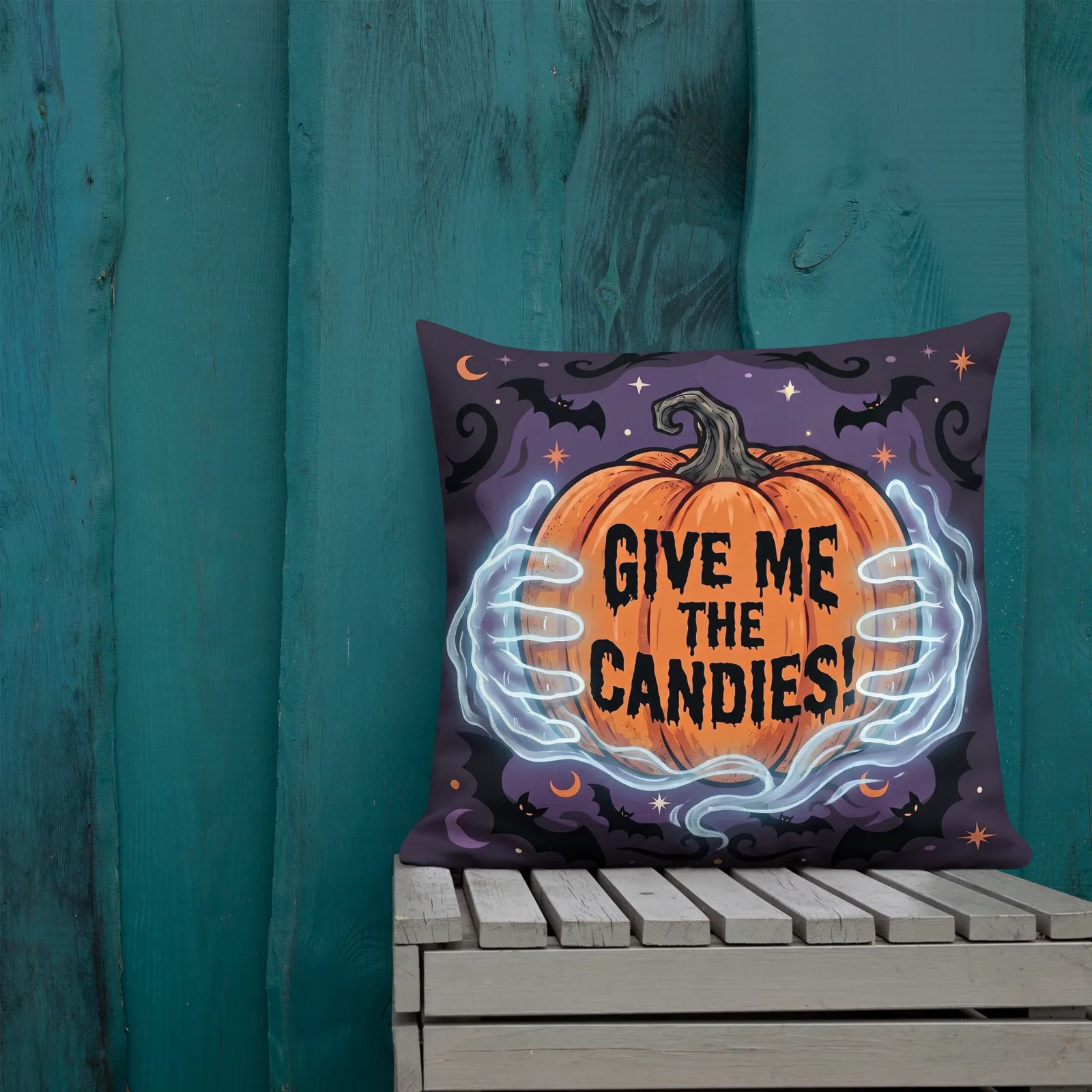 Ghost Hands Halloween Pillow: Trick or Treat Decor Cushion, photo 9