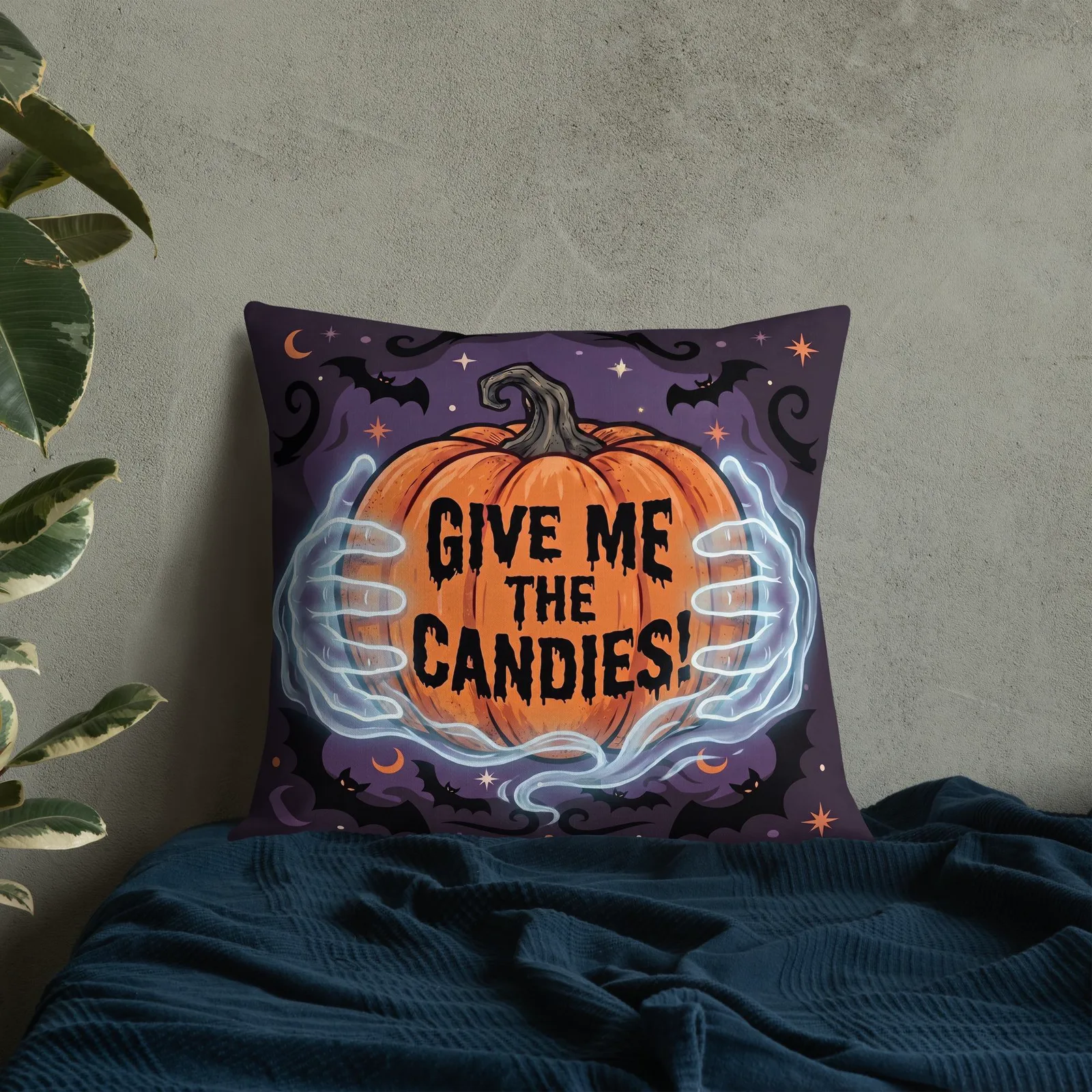Ghost Hands Halloween Pillow: Trick or Treat Decor Cushion, photo 7