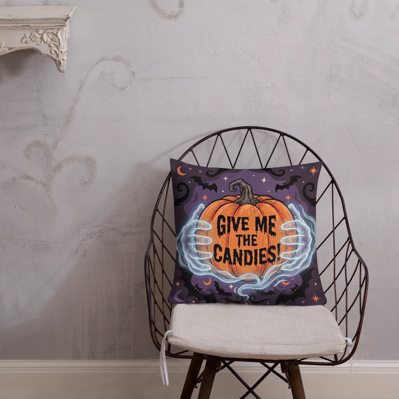 Ghost Hands Halloween Pillow: Trick or Treat Decor Cushion, photo 4