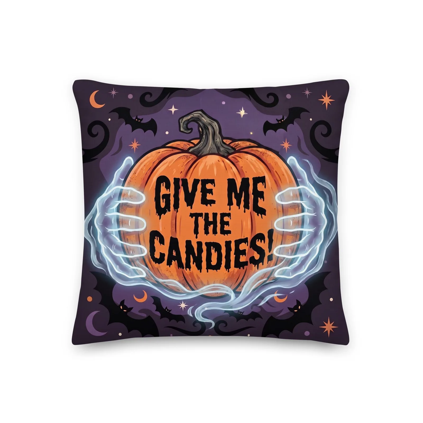 Ghost Hands Halloween Pillow: Trick or Treat Decor Cushion
