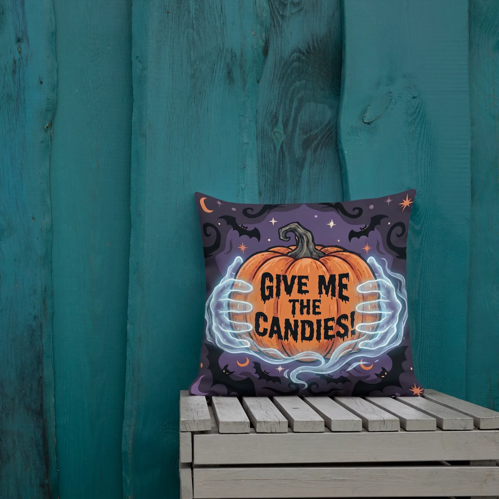 Ghost Hands Halloween Pillow: Trick or Treat Decor Cushion, photo 8