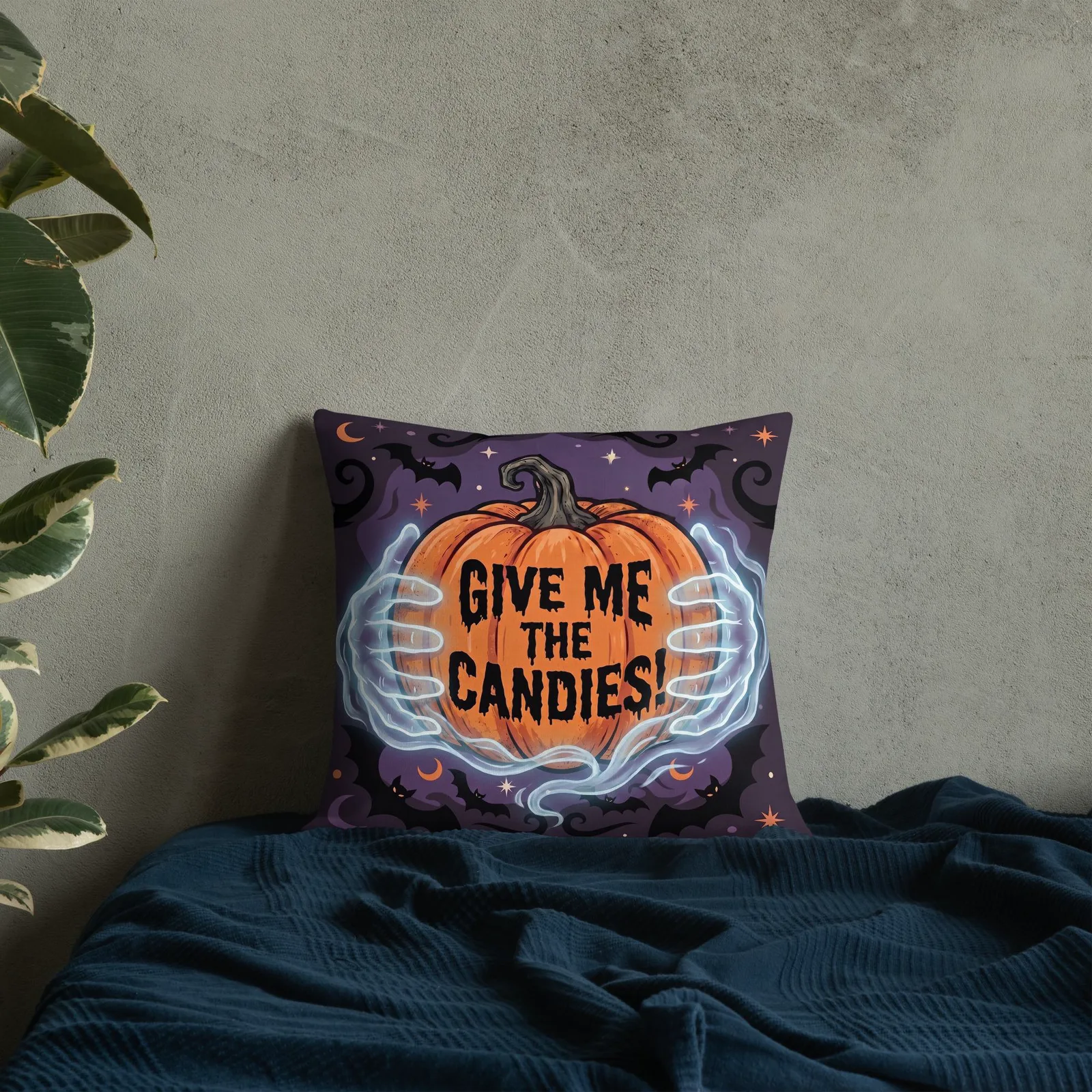 Ghost Hands Halloween Pillow: Trick or Treat Decor Cushion, photo 6