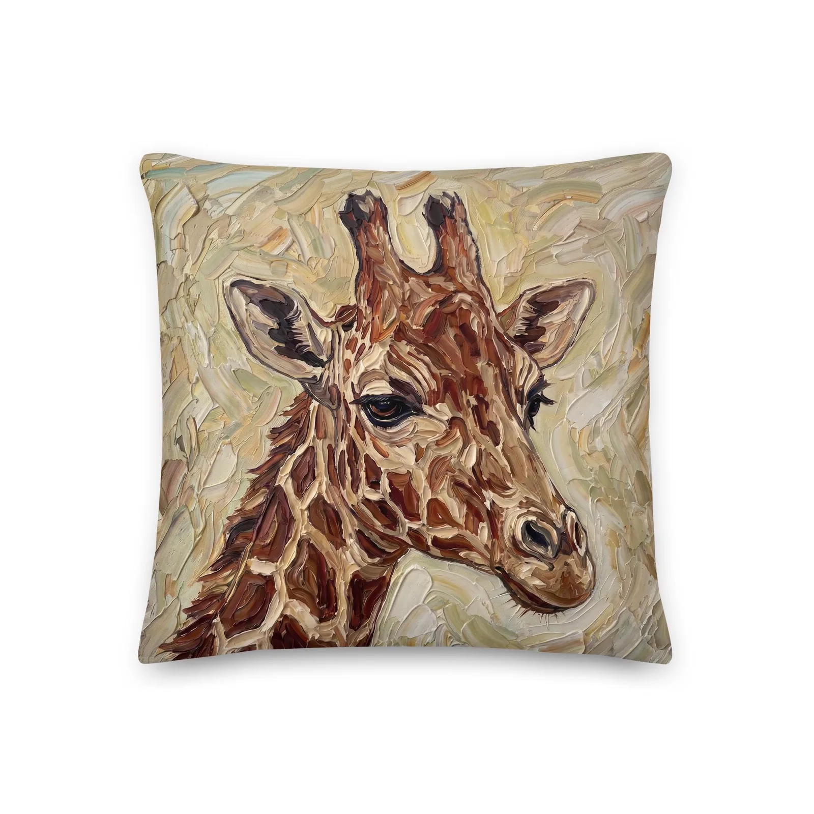 Giraffe Throw Pillow: Safari Animal Decor Cushion