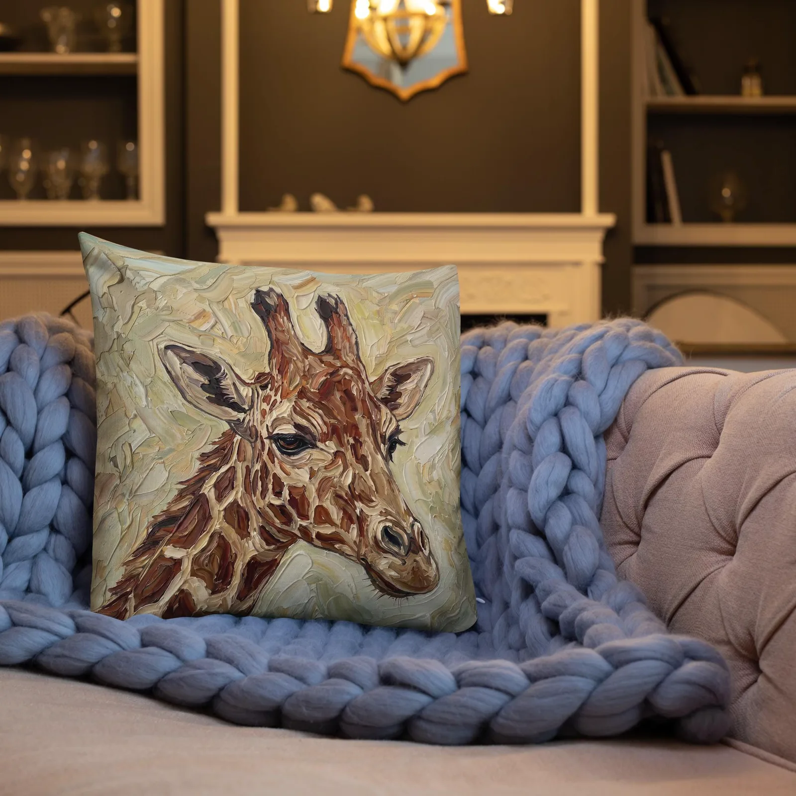 Giraffe Throw Pillow: Safari Animal Decor Cushion, photo 8