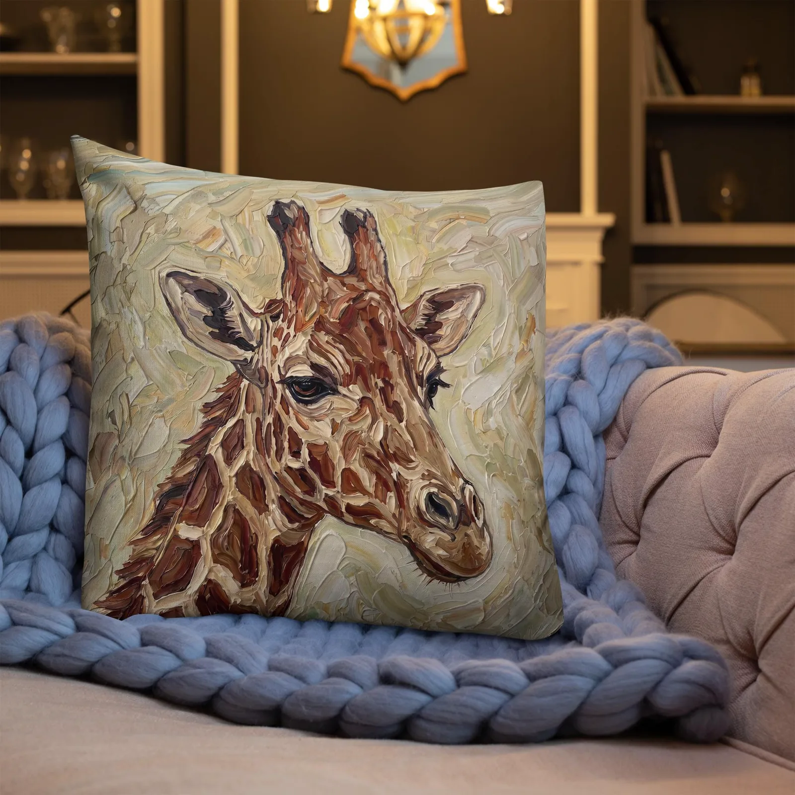 Giraffe Throw Pillow: Safari Animal Decor Cushion, photo 9