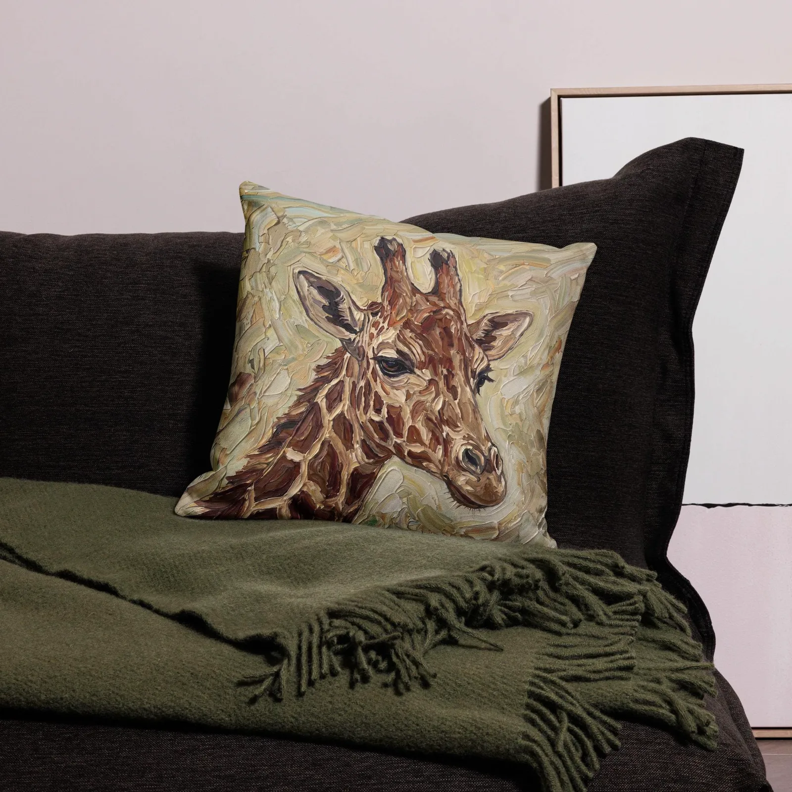 Giraffe Throw Pillow: Safari Animal Decor Cushion, photo 4