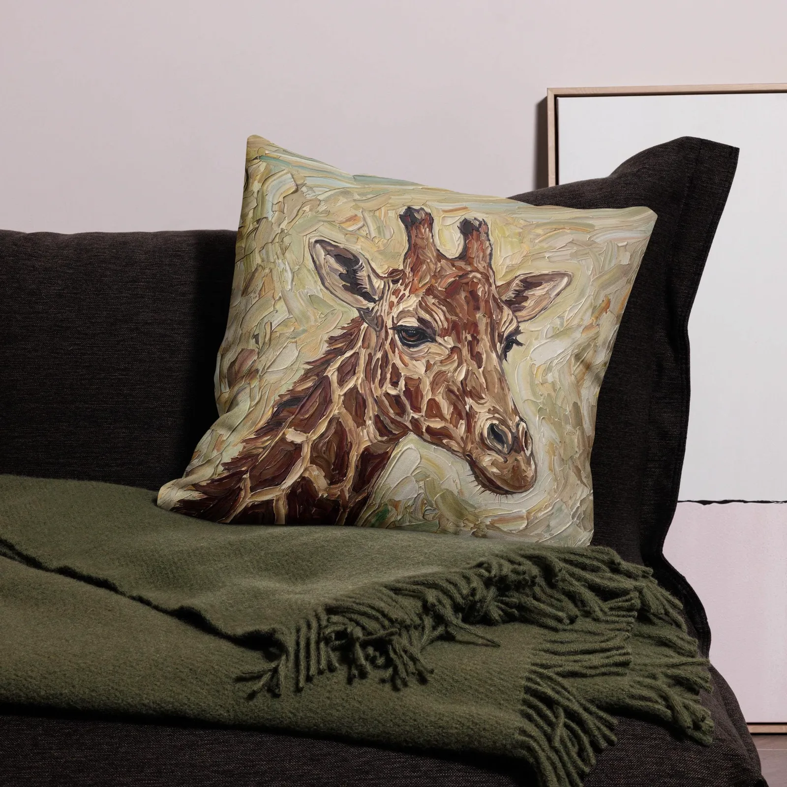 Giraffe Throw Pillow: Safari Animal Decor Cushion, photo 5
