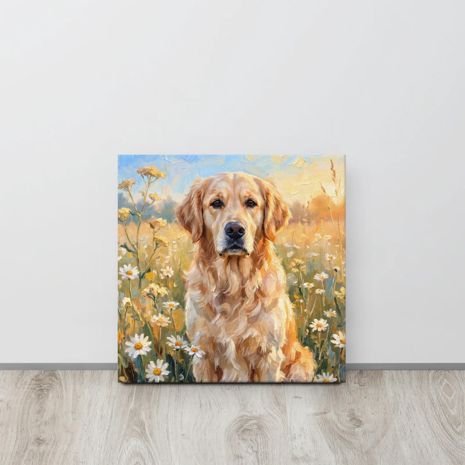 Golden Retriever Canvas Art: Gentle Dog in Wildflower Meadow (0.75 in. Thin), photo 5