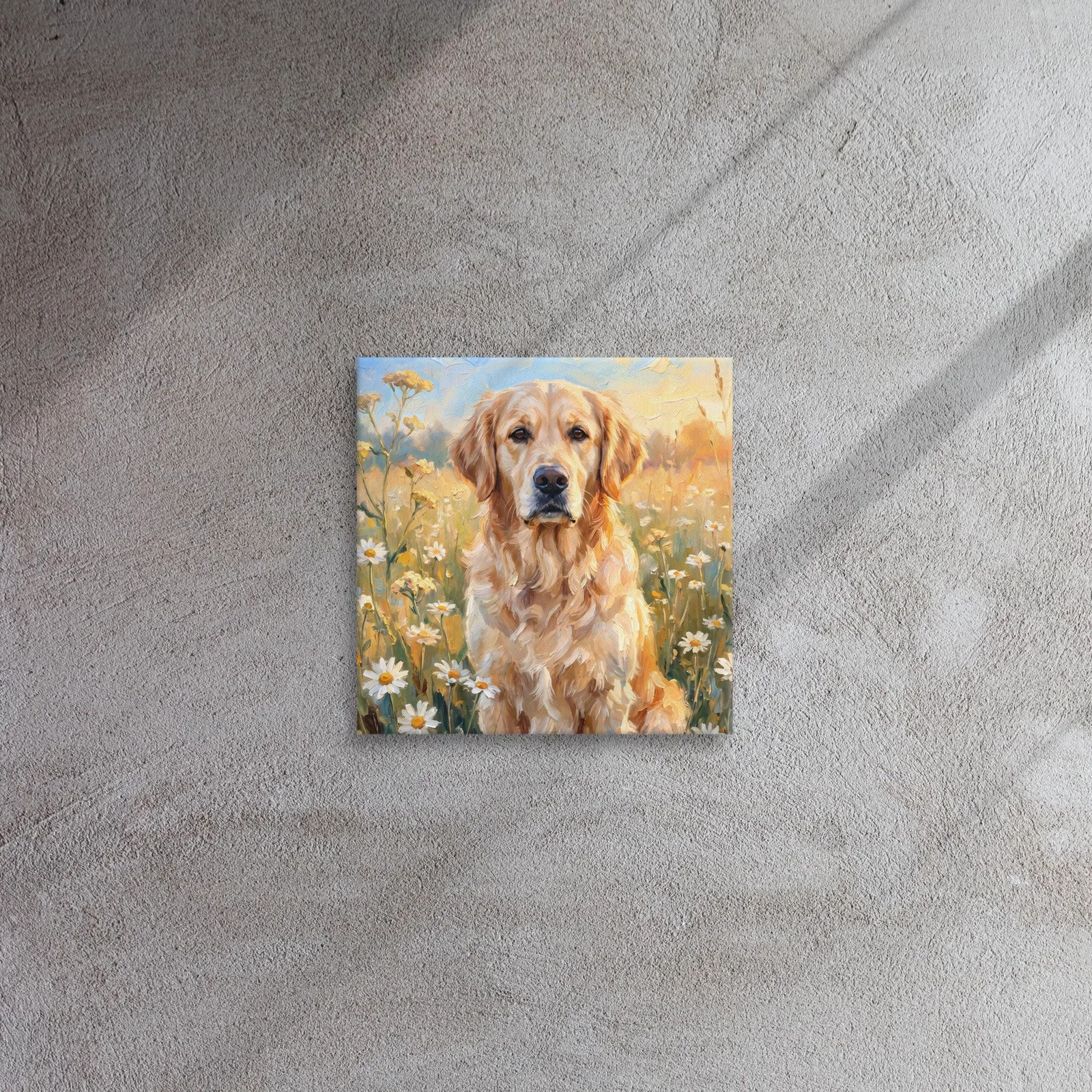 Golden Retriever Canvas Art: Gentle Dog in Wildflower Meadow (0.75 in. Thin), photo 6