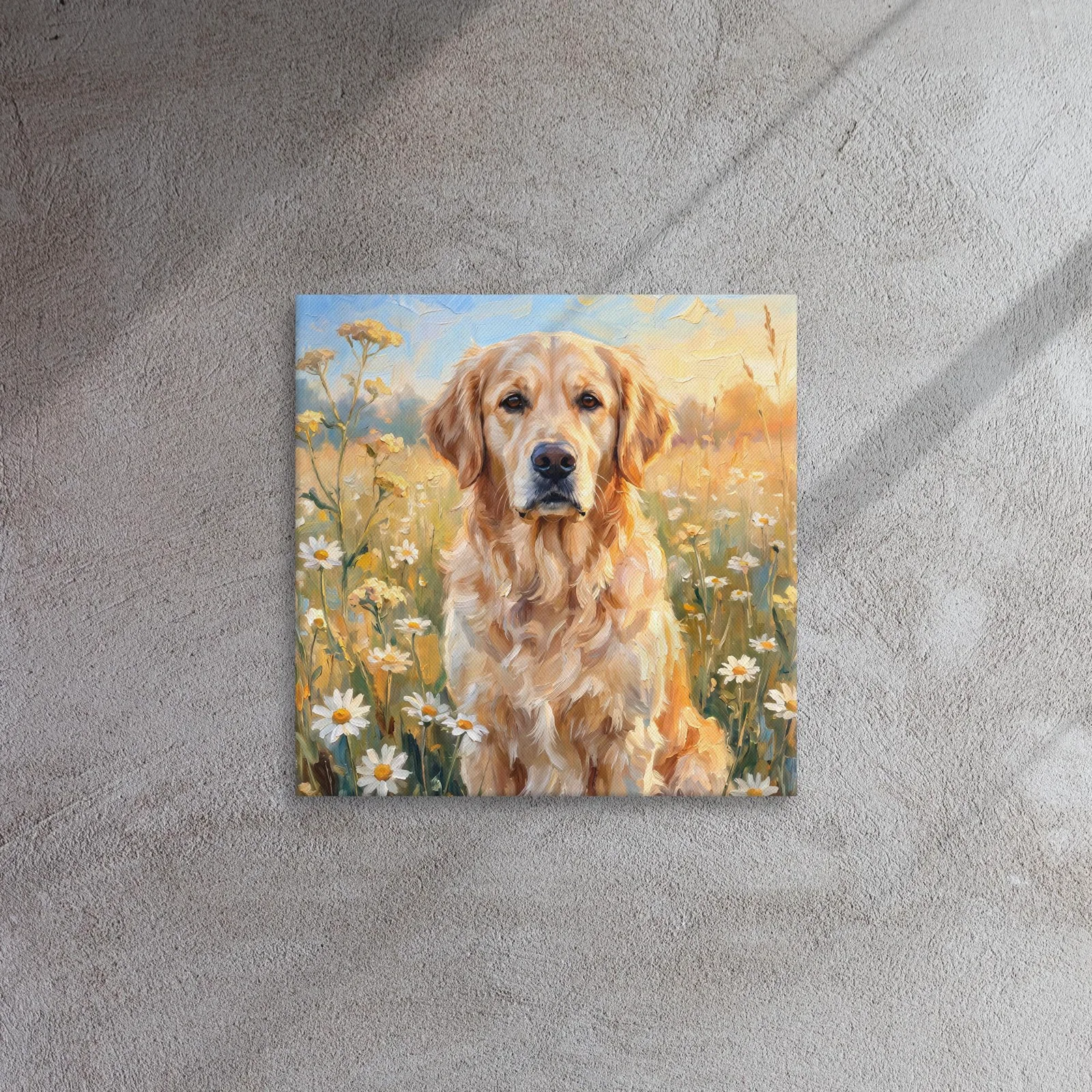 Golden Retriever Canvas Art: Gentle Dog in Wildflower Meadow (0.75 in. Thin), photo 7