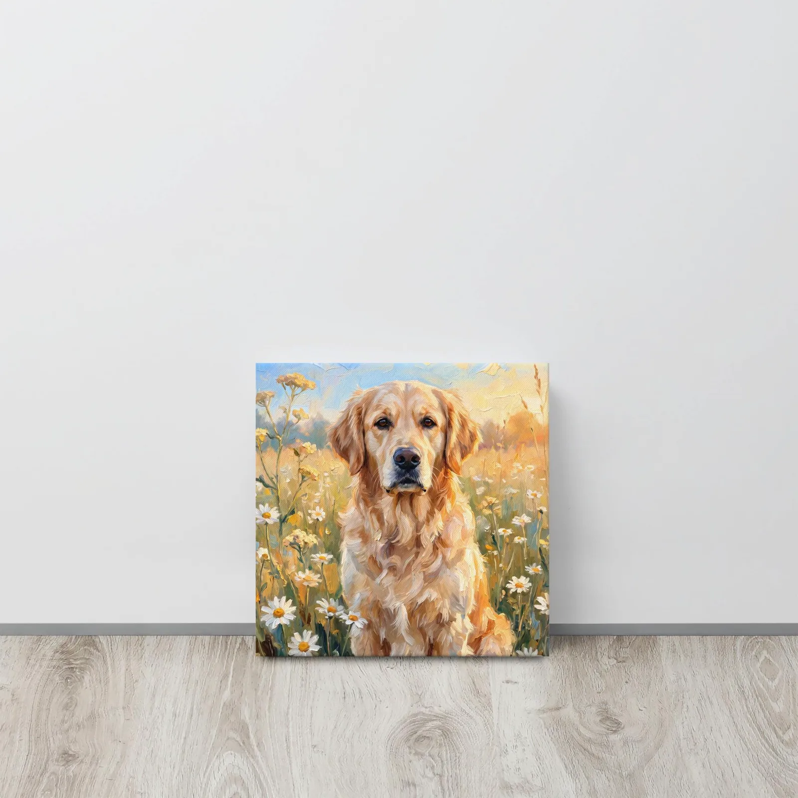 Golden Retriever Canvas Art: Gentle Dog in Wildflower Meadow (0.75 in. Thin), photo 4