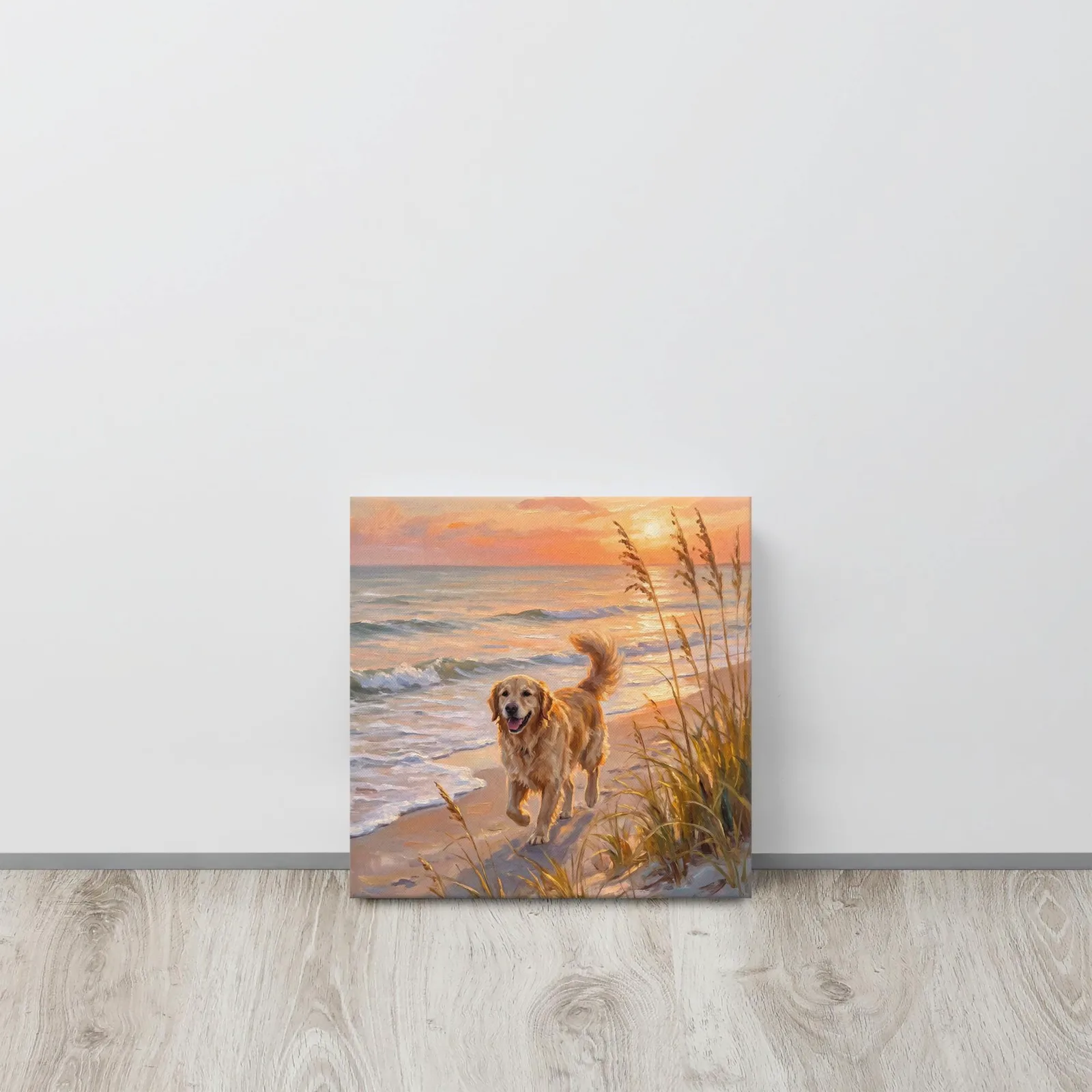 Golden Retriever Thin Canvas: Coastal Dog, Beach Walk Wall Art, photo 6
