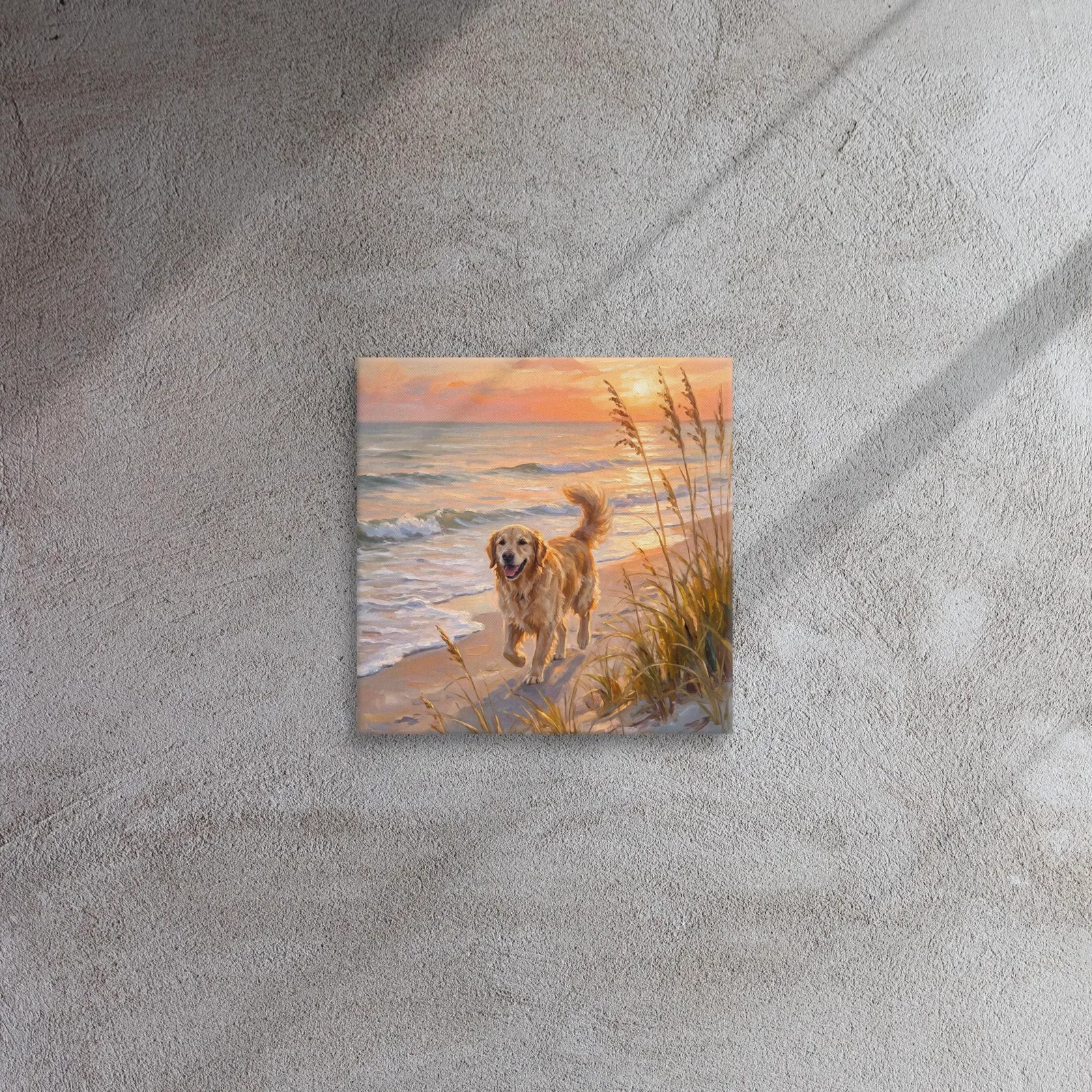 Golden Retriever Thin Canvas: Coastal Dog, Beach Walk Wall Art, photo 2