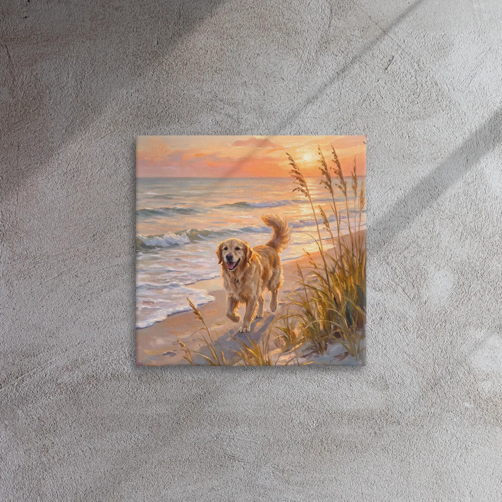 Golden Retriever Thin Canvas: Coastal Dog, Beach Walk Wall Art, photo 3
