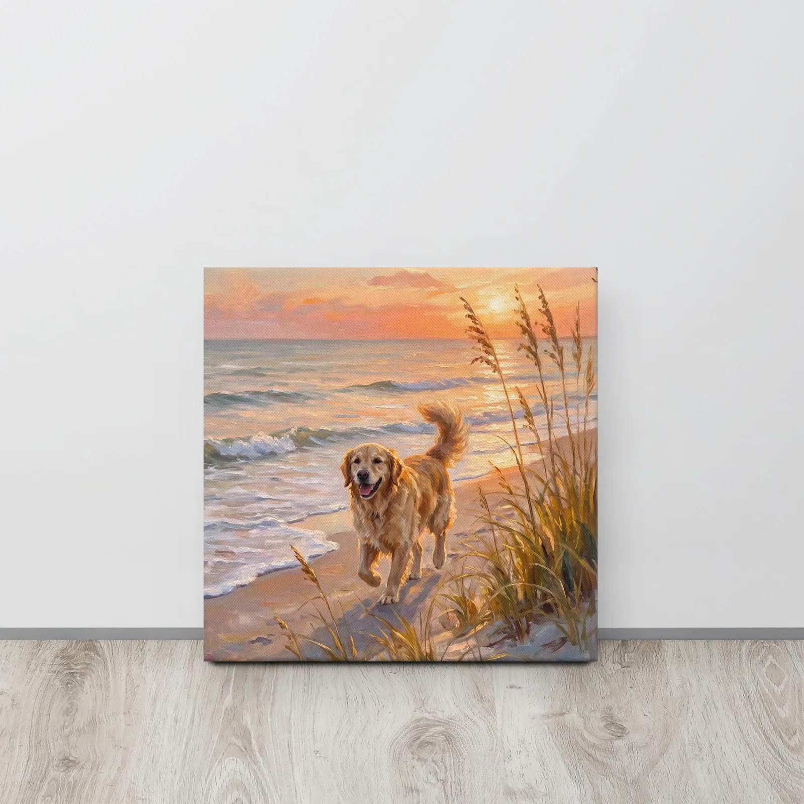 Golden Retriever Thin Canvas: Coastal Dog, Beach Walk Wall Art, photo 7